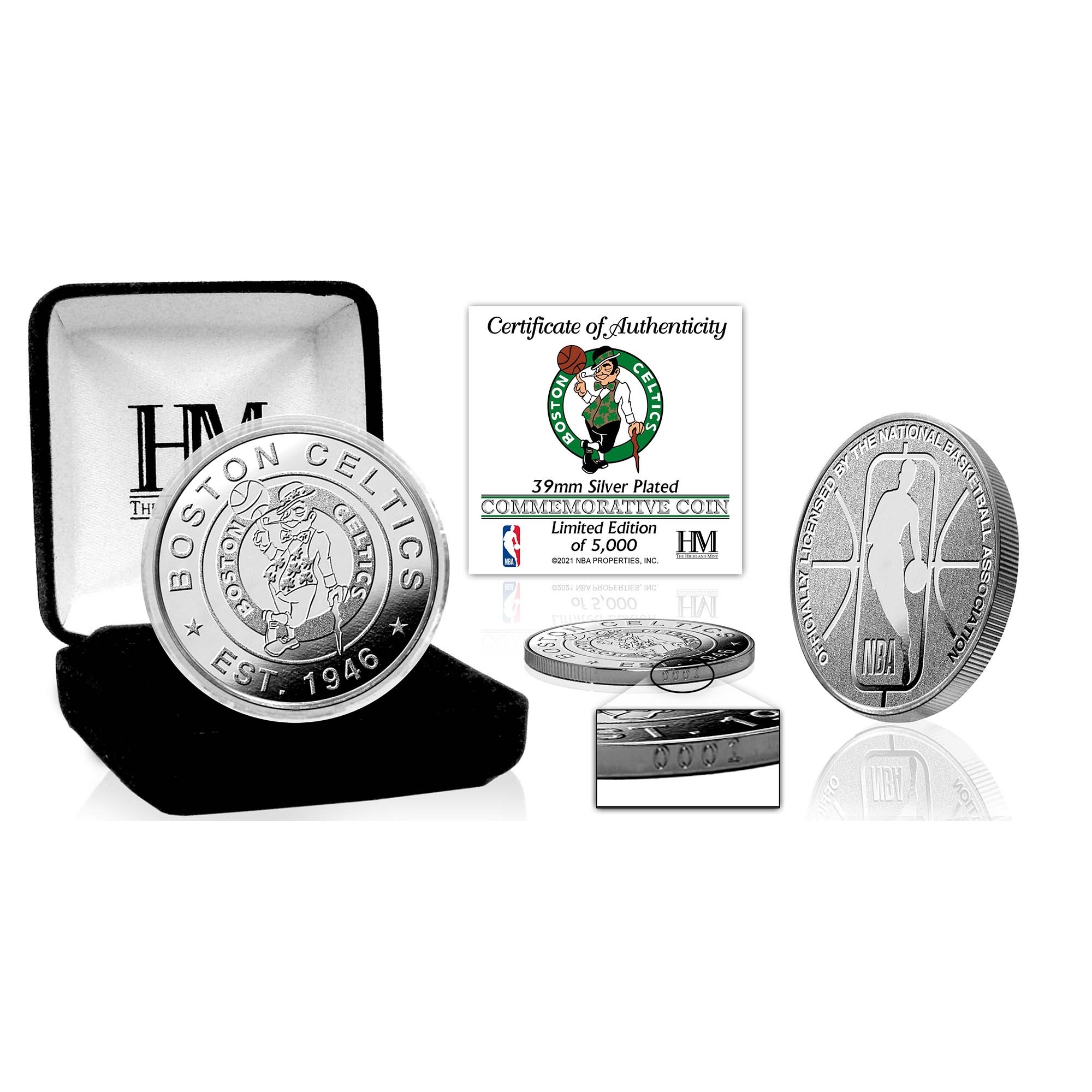 Boston Celtics NBA Team Silver Mint Coin