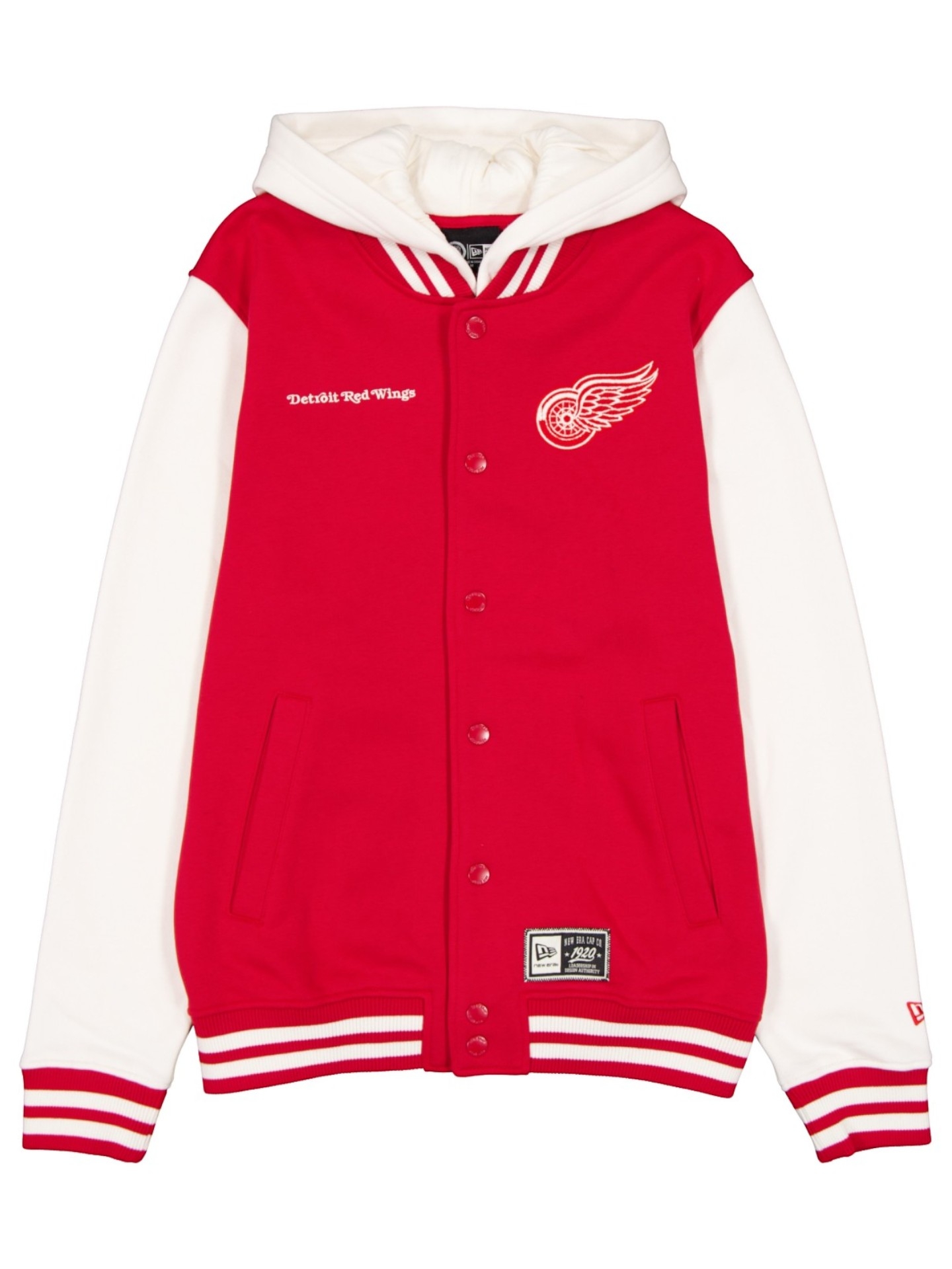 Detroit Red Wings Letterman Hooded NHL Jacket Red