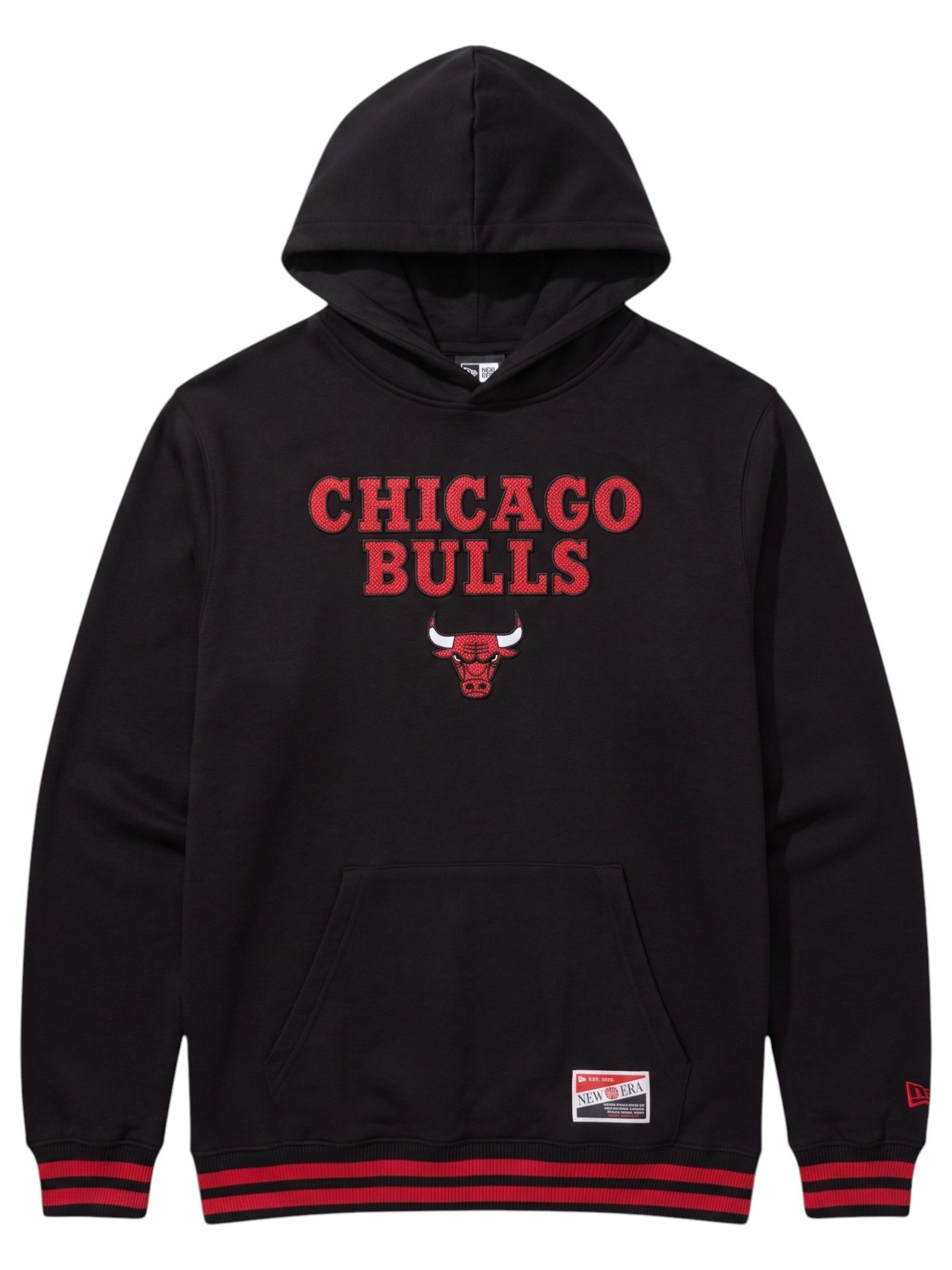 Chicago Bulls Felt Logo Throwback NBA Hoodie Schwarz