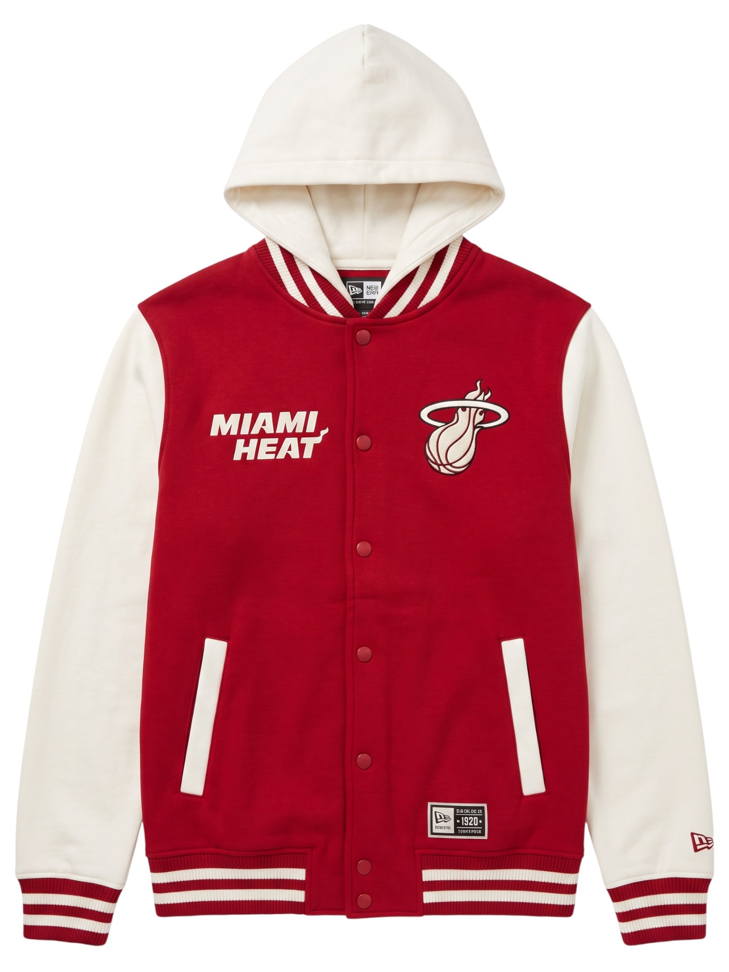 Miami Heat Letterman Hooded NBA Jacket Red