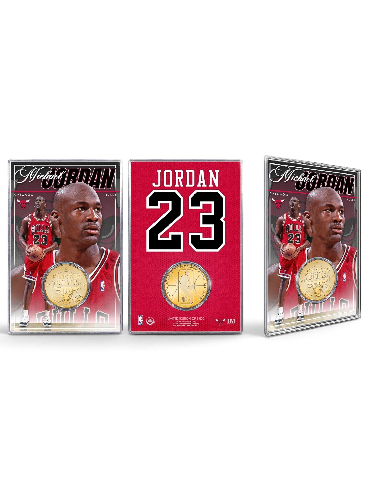 Michael Jordan Chicago Bulls Acrylic Bronze NBA Coin Card