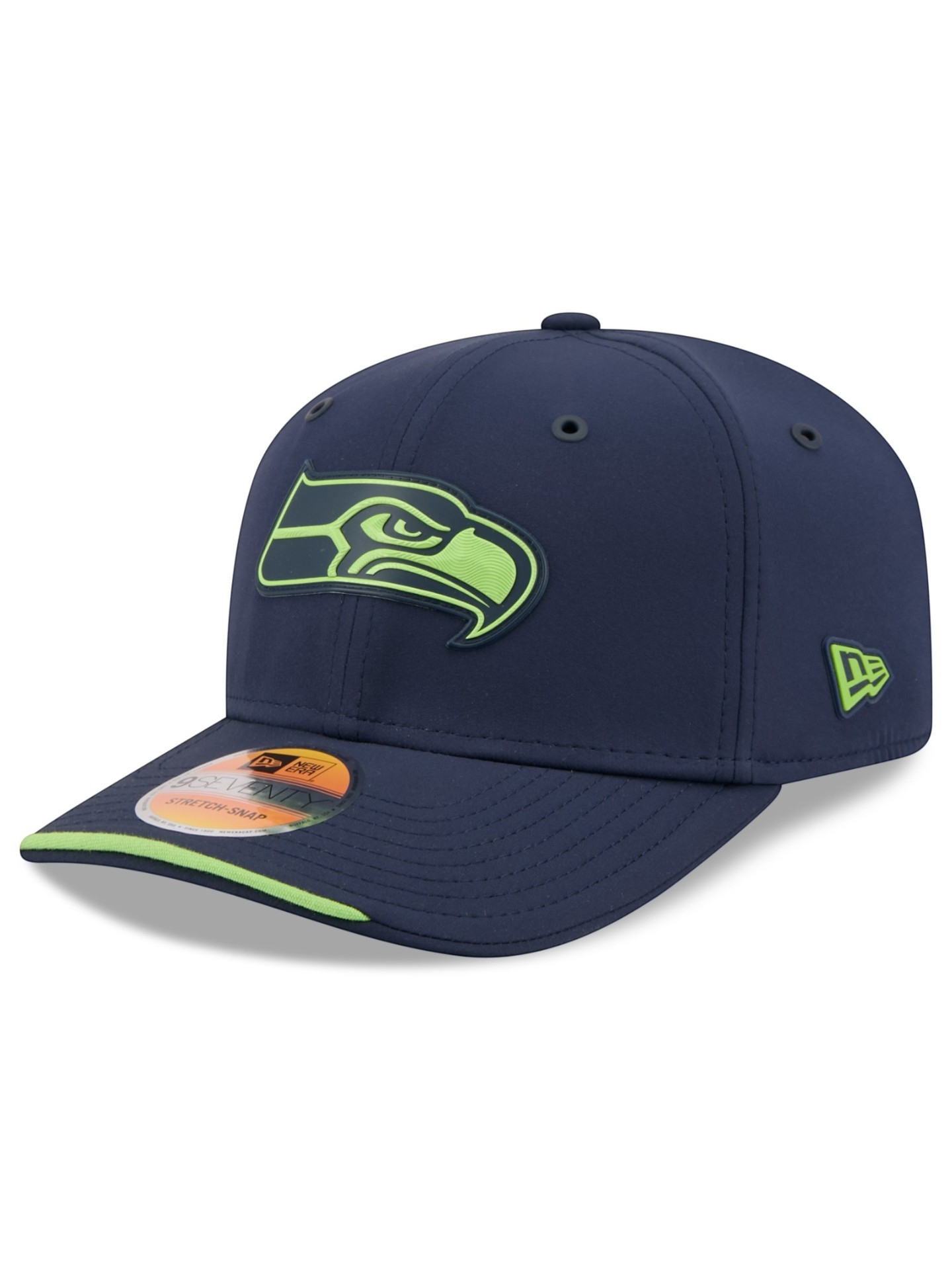 Seattle Seahawks 2026 NFL Sideline 9SEVENTY Stretch-Snap Cap Navy