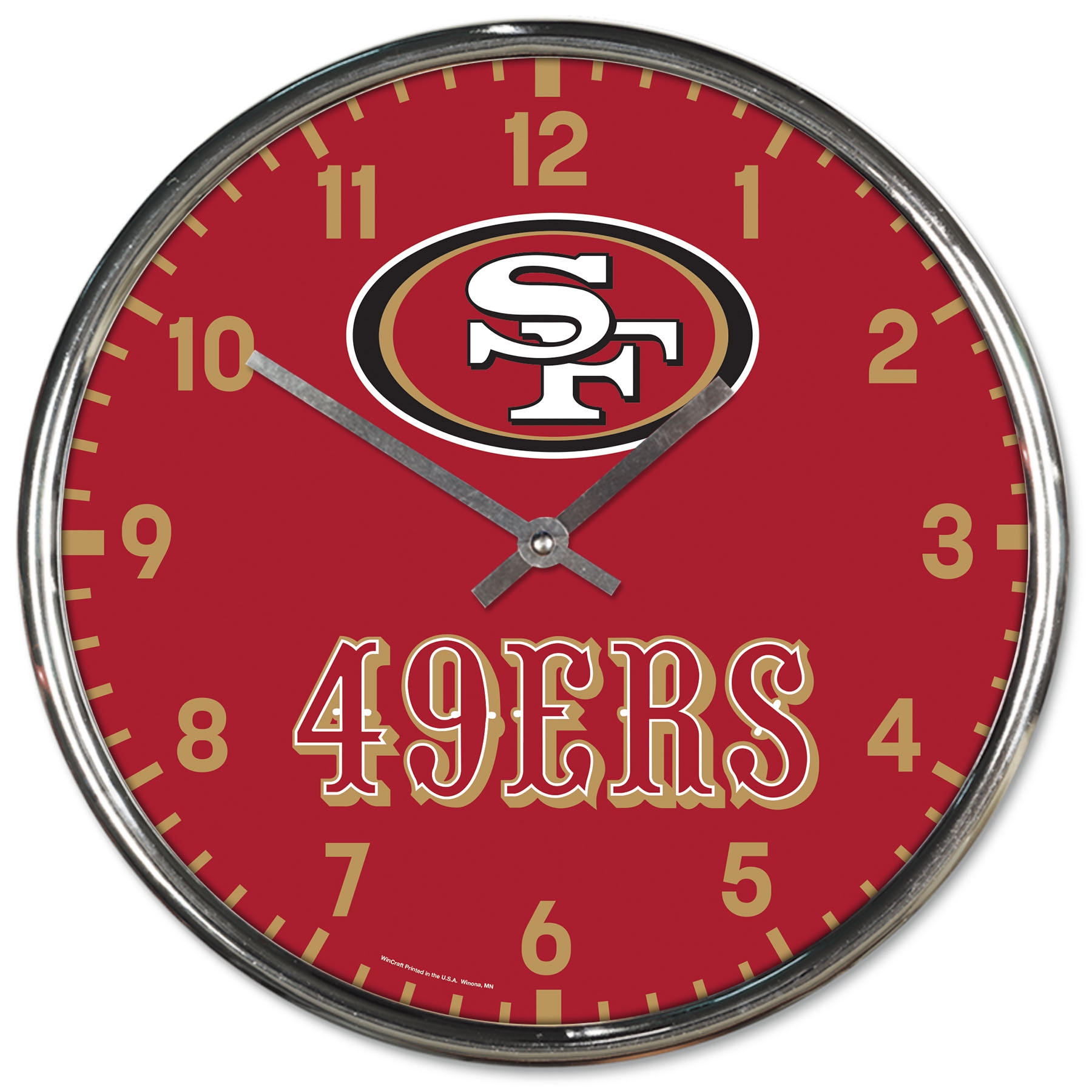 San Francisco 49ers Chrome NFL Team Design Wanduhr