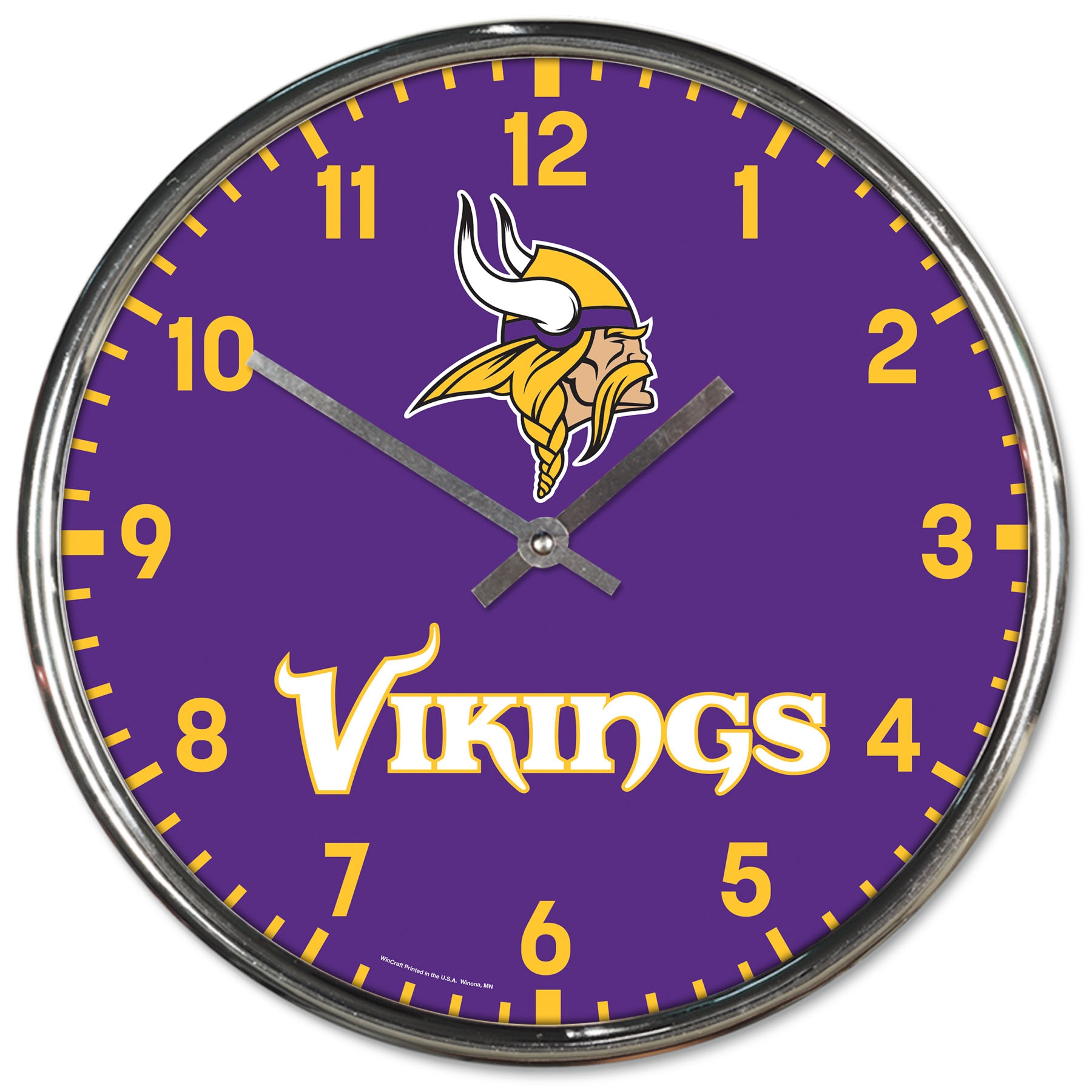 Minnesota Vikings Chrome NFL Team Design Wanduhr