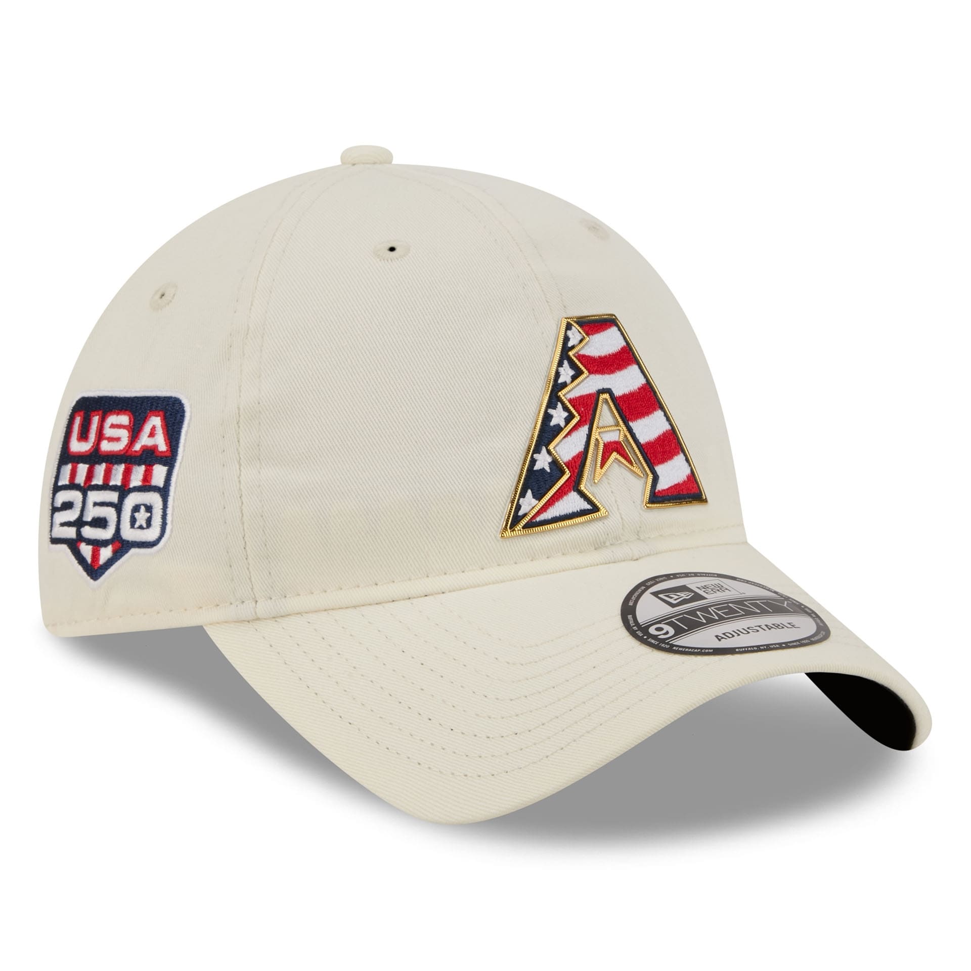 Arizona Diamondbacks 4th of July USA 250 9TWENTY Adjustable Cap Cream