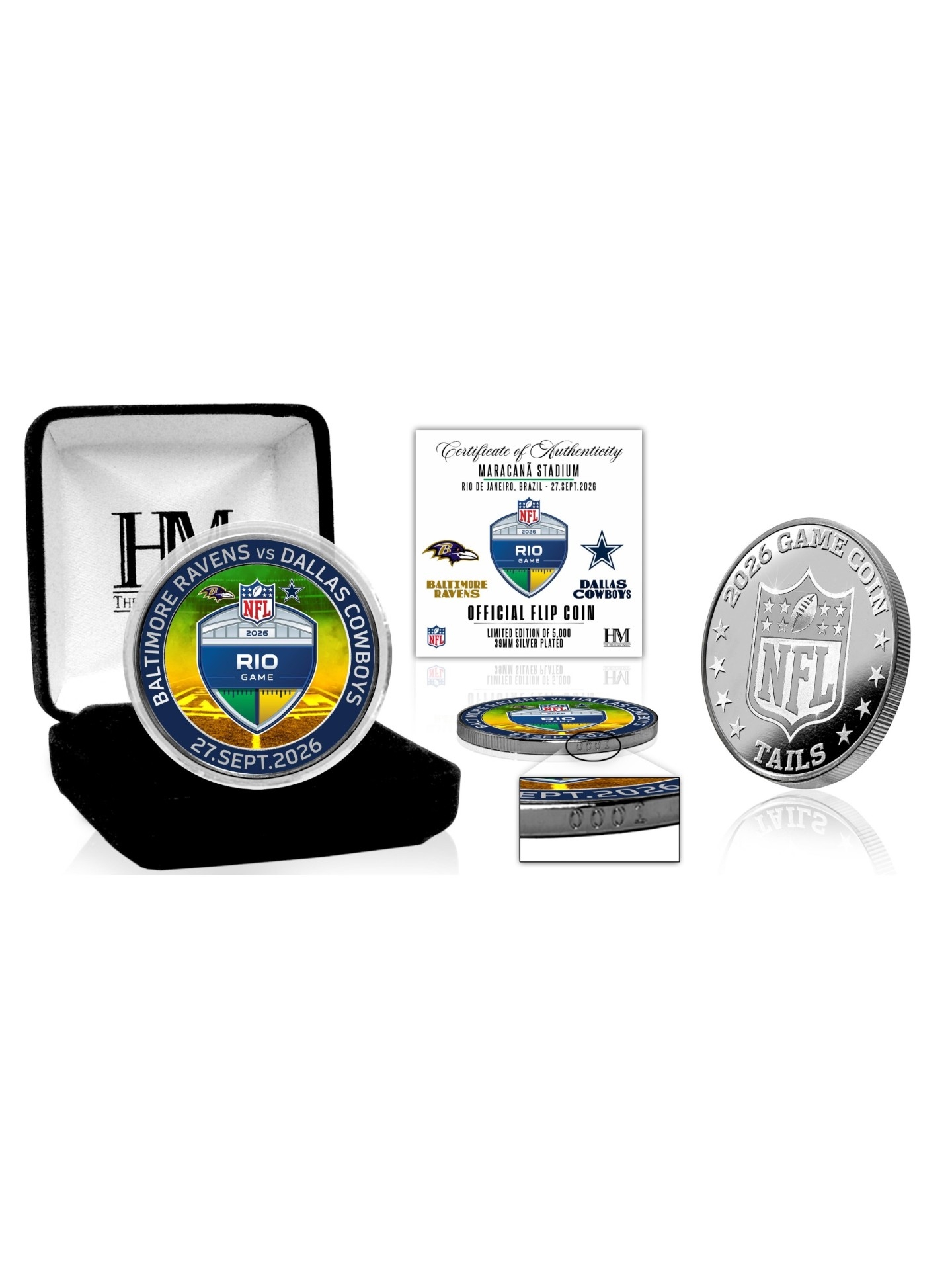 2026 NFL Rio Game Ravens vs Cowboys Game Flip Coin