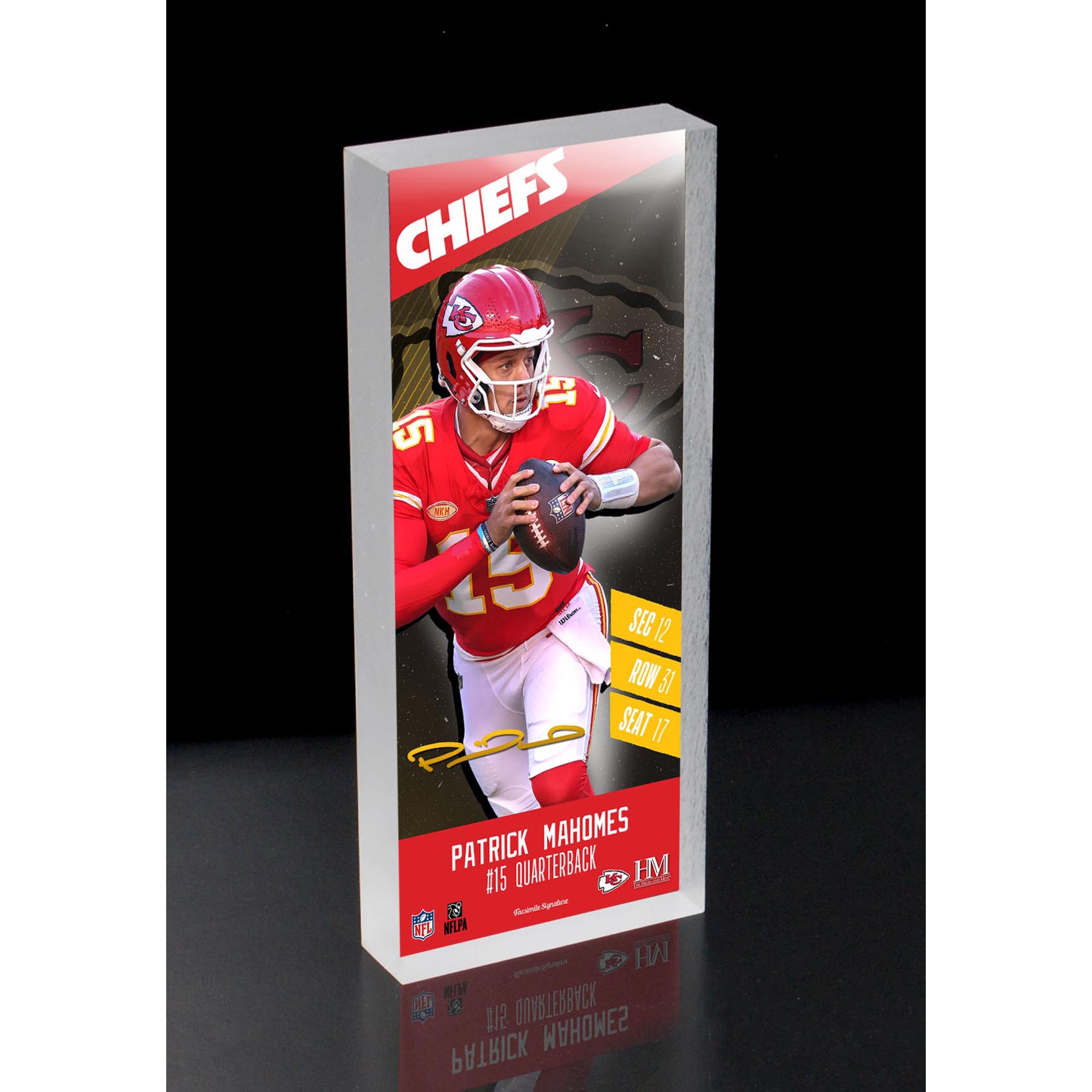 Patrick Mahomes Kansas City Chiefs Player 3D Block Art