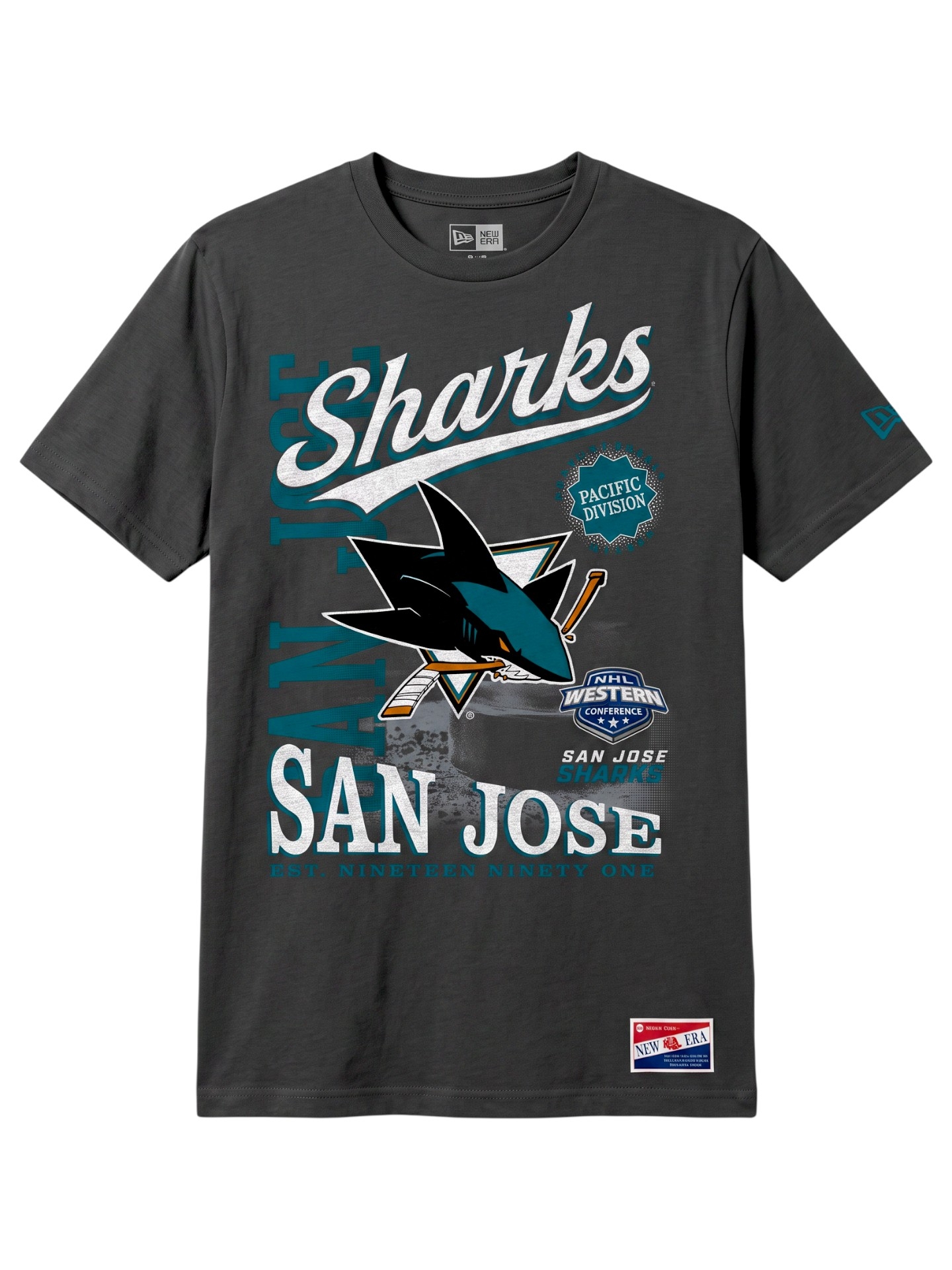 San Jose Sharks Division Oversized NHL T-Shirt Dunkelgrau