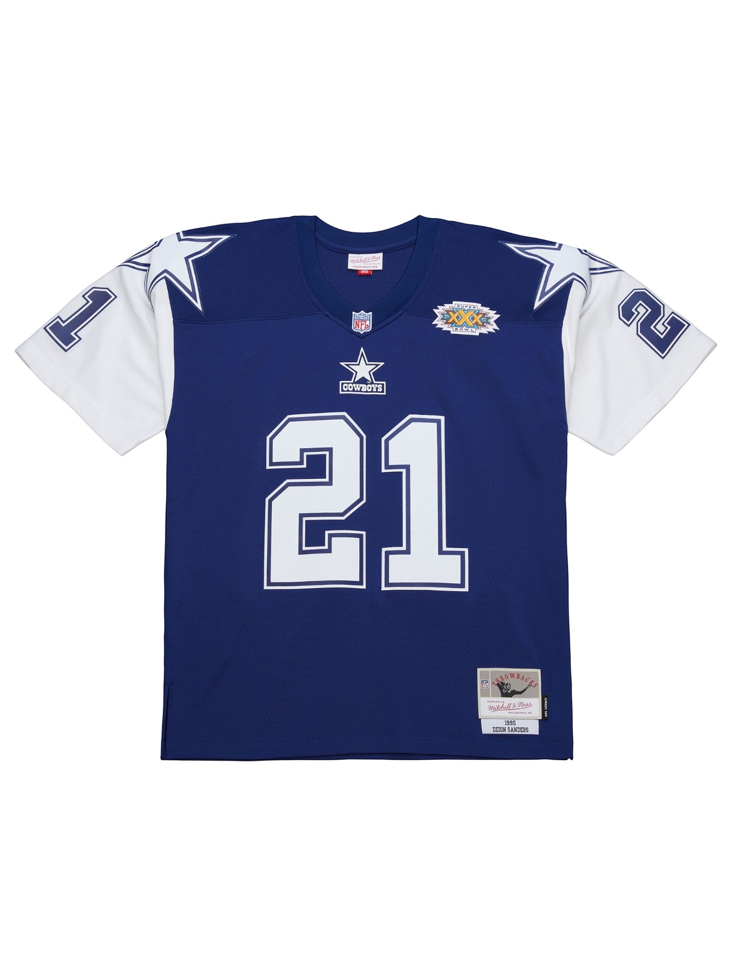 Deion Sanders #21 Dallas Cowboys 1995 Legacy Super Bowl XXX NFL Trikot Navy