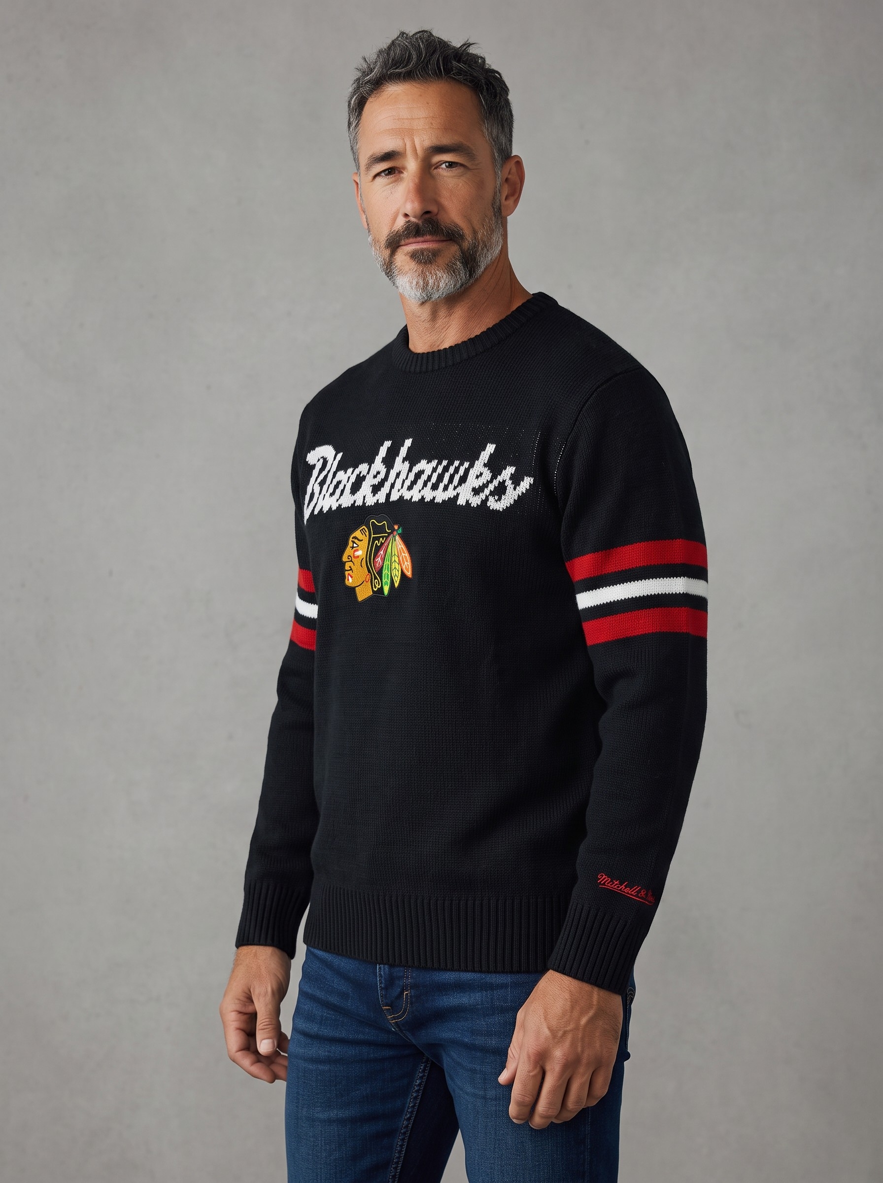 Chicago Blackhawks NHL Head Coach Sweater Schwarz