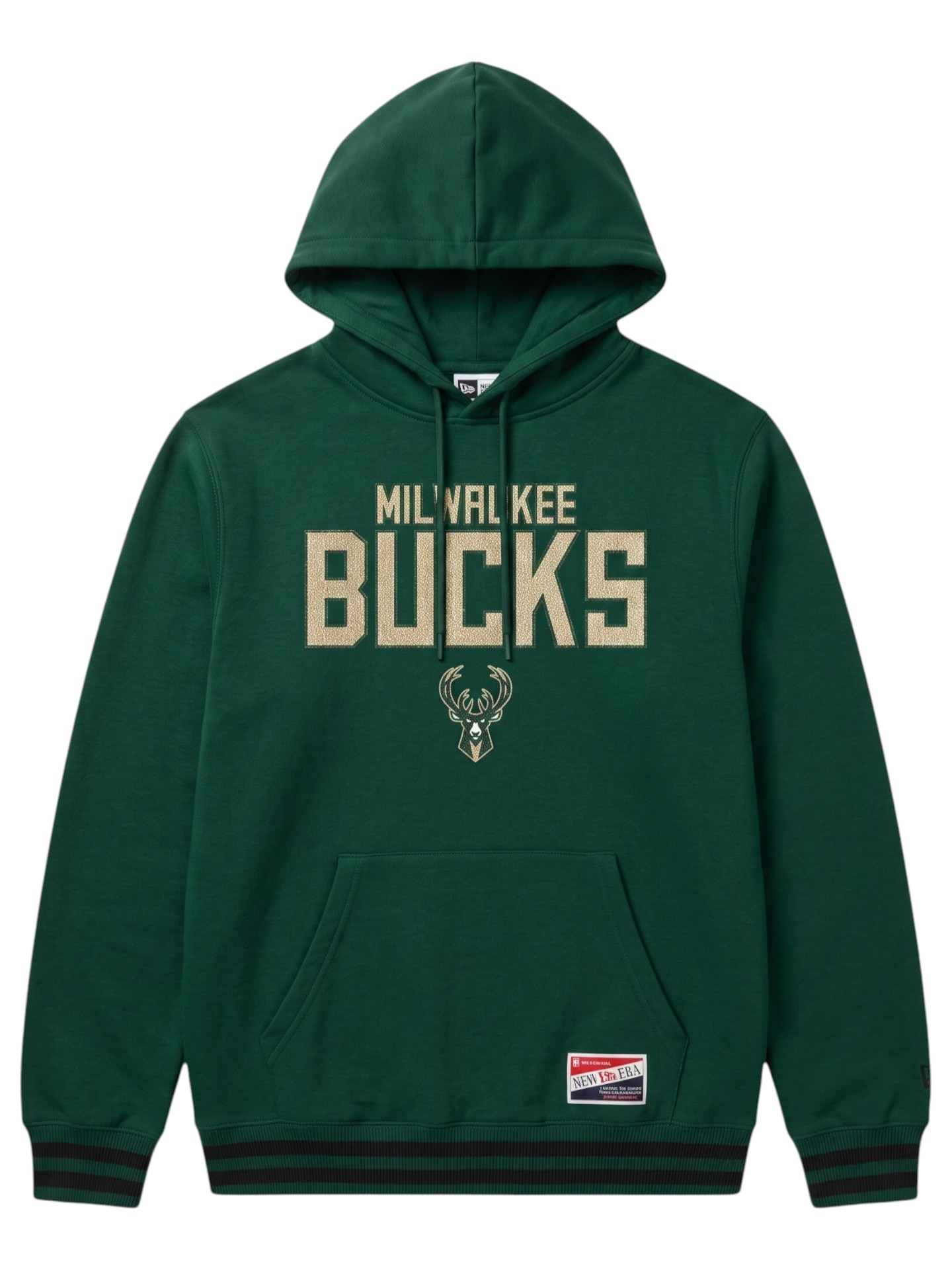 Milwaukee Bucks Felt Logo Throwback NBA Hoodie Green