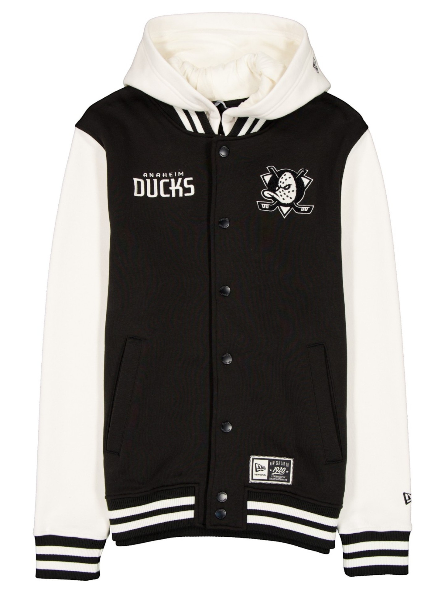 Anaheim Ducks Letterman Hooded NHL Jacket Black