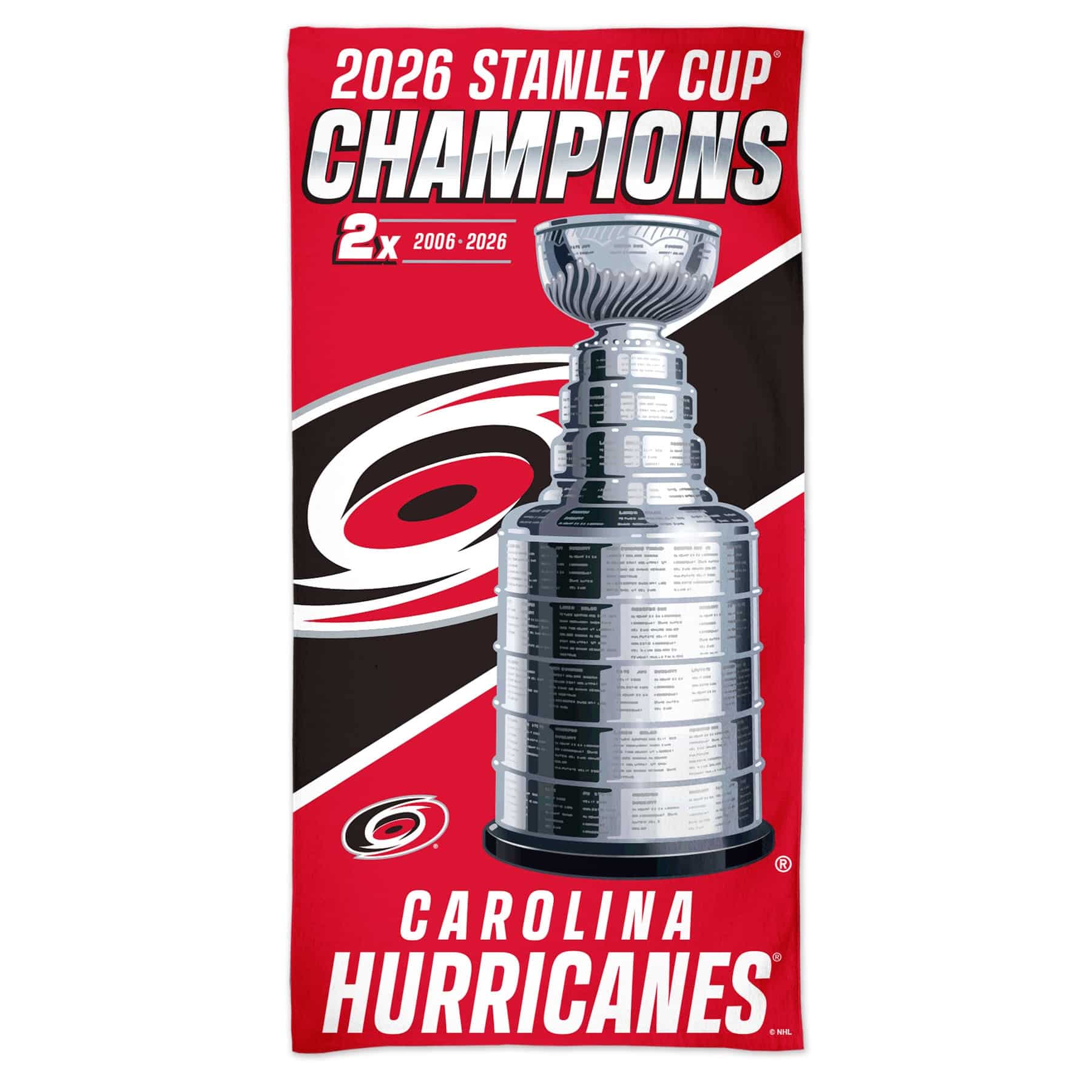 Carolina Hurricanes 2026 Stanley Cup Champions NHL Beach Towel