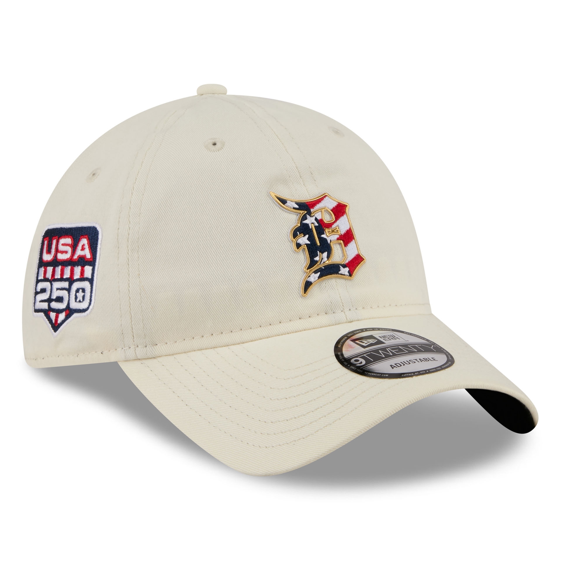 Detroit Tigers 4th of July USA 250 9TWENTY Adjustable Cap Cream