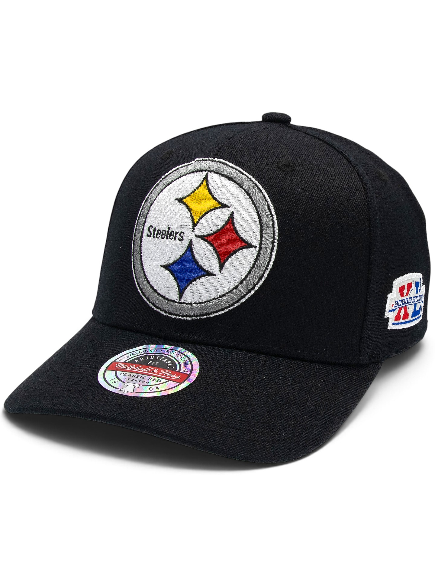 Pittsburgh Steelers Black Out Sidepatch Classic Red Stretch-Snap NFL Cap Schwarz