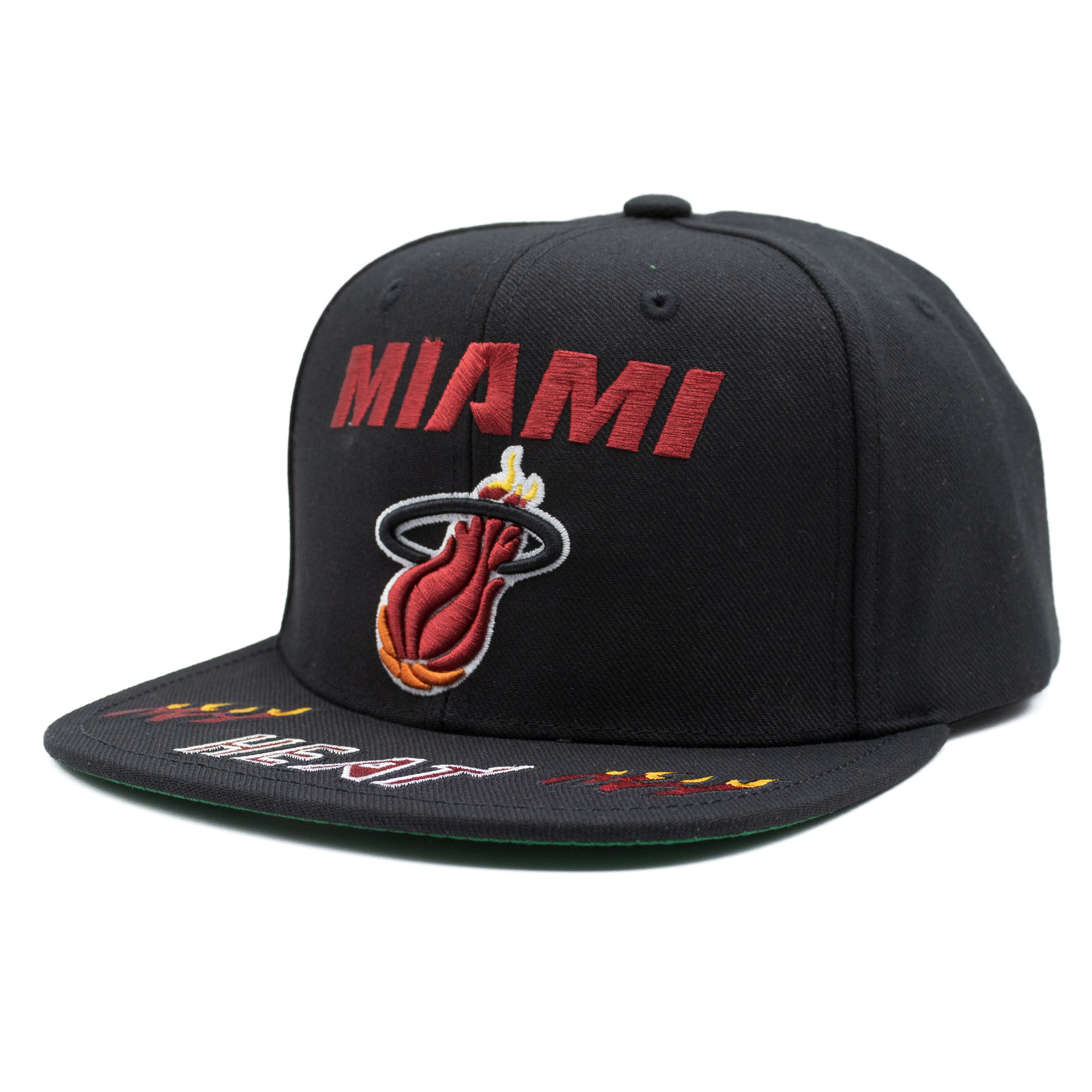 Miami Heat Front Loaded Mitchell & Ness Snapback NBA Cap Schwarz