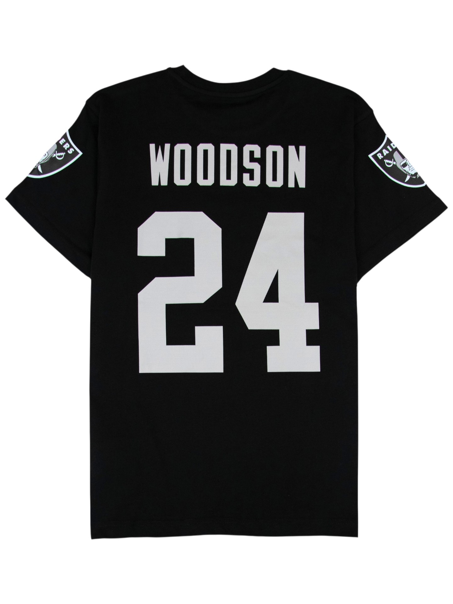 Charles Woodson #24 Oakland Raiders Wordmark Player NFL T-Shirt Schwarz