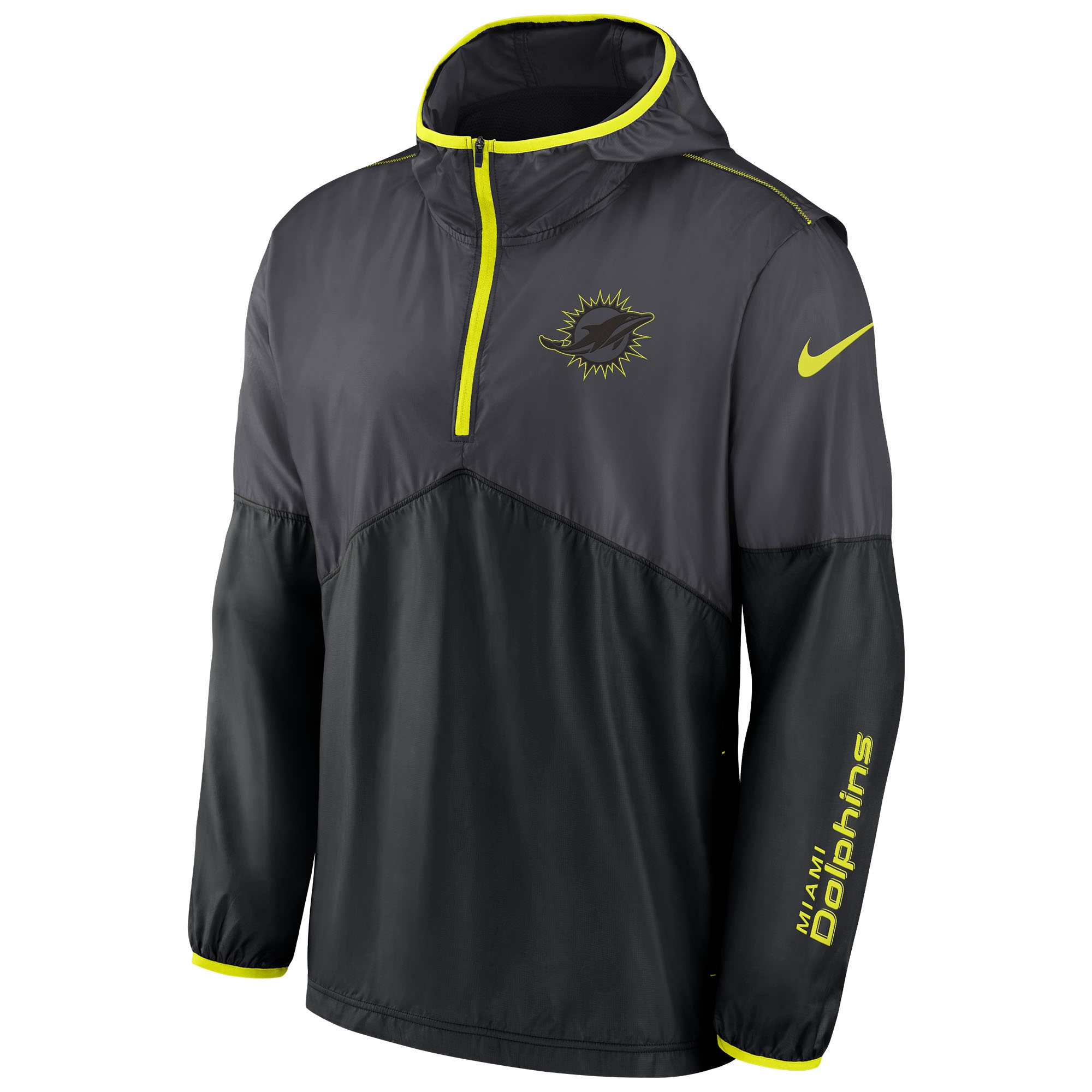 Miami Dolphins Nike VOLT Half-Zip NFL Jacke Schwarz