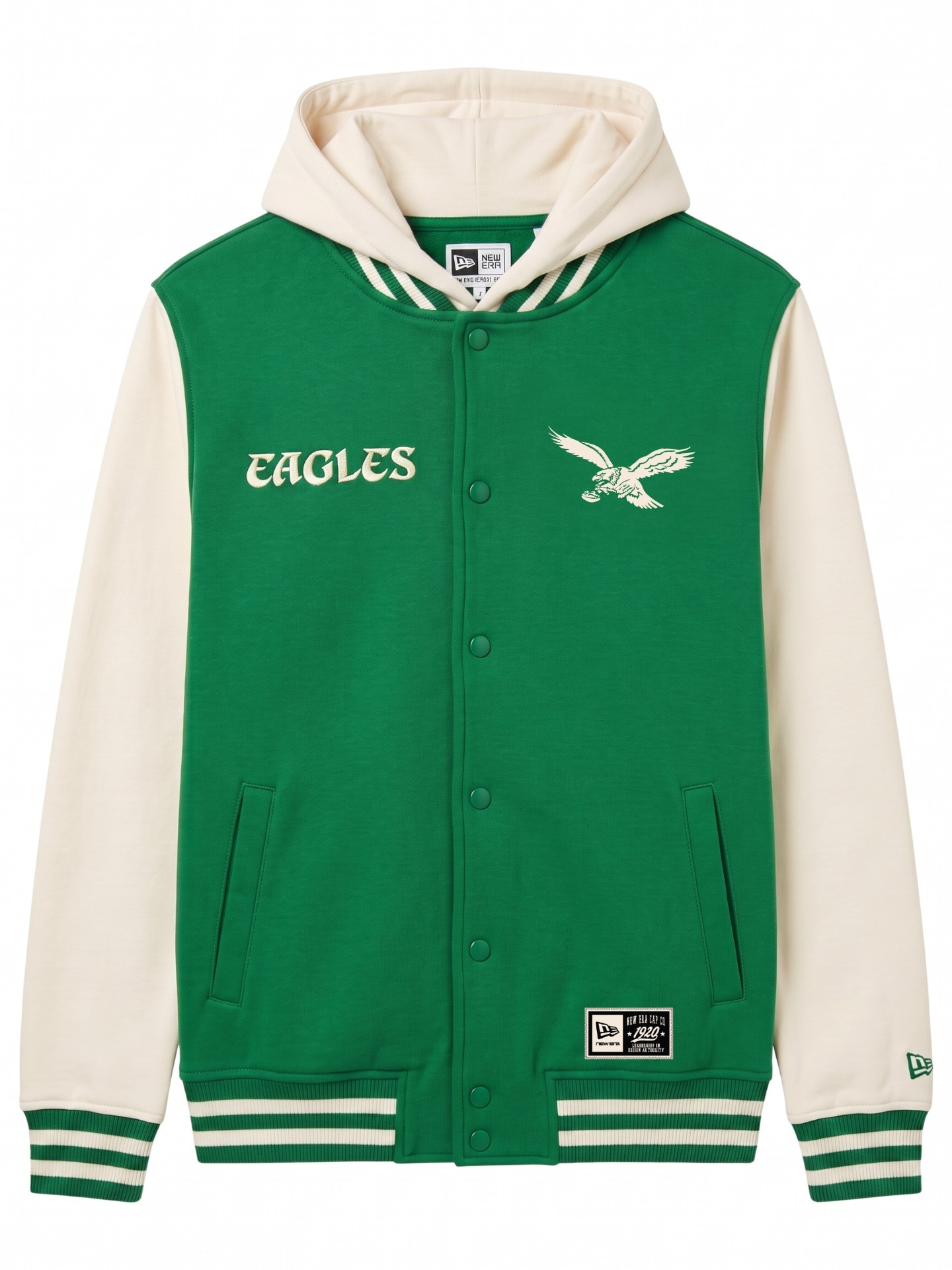 Philadelphia Eagles Letterman Hooded NFL Jacket Green