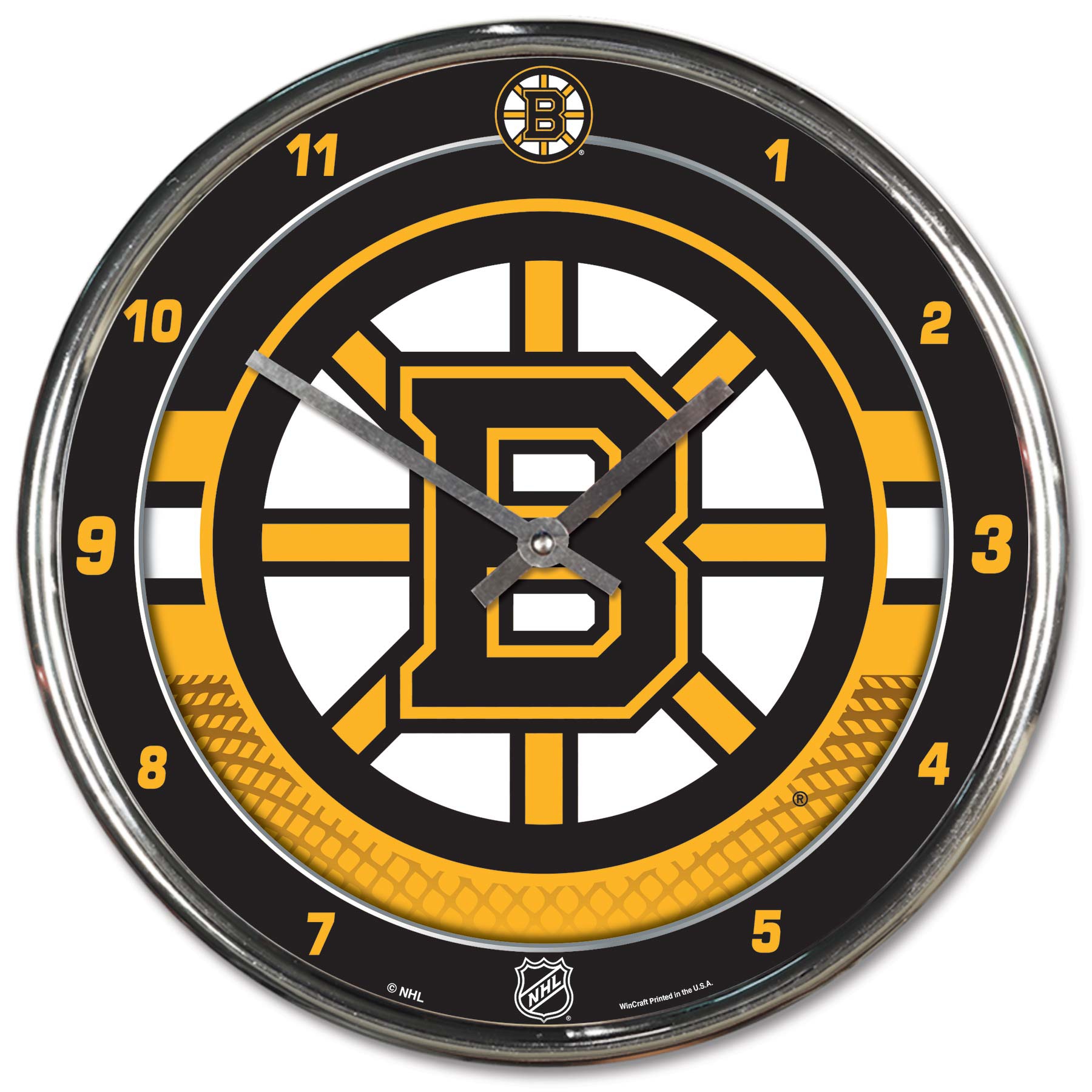 Boston Bruins Chrome NHL Wall Clock
