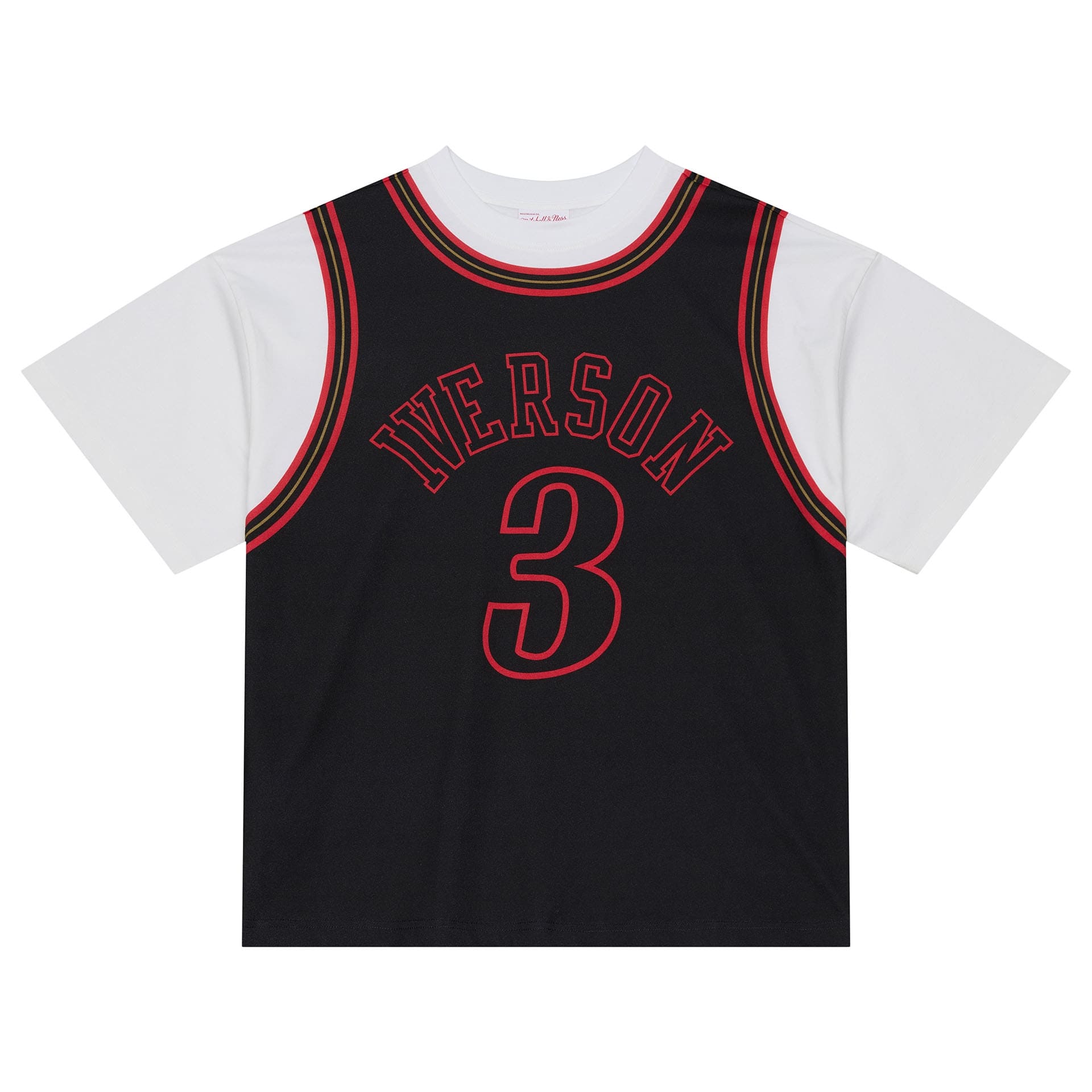 Allen Iverson #3 Philadelphia 76ers Backward Jersey T-Shirt Schwarz