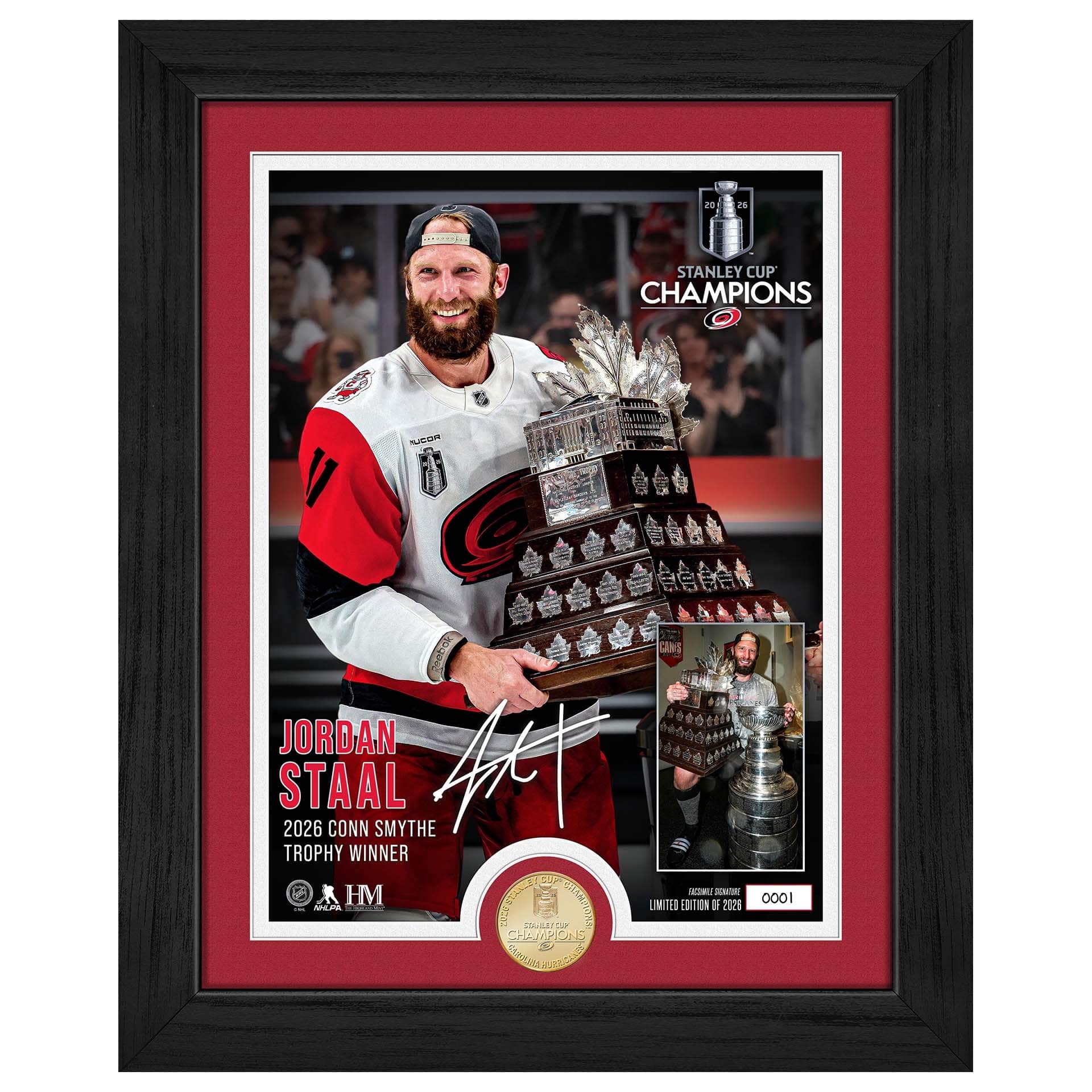 Jordan Staal 2026 Conn Smythe Award Bronze Coin Framed Photo