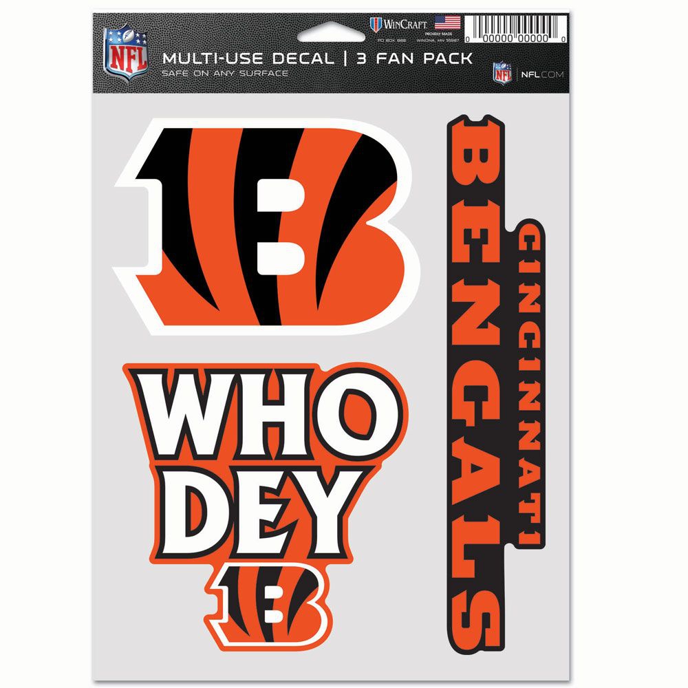 Cincinnati Bengals Multi-Use NFL Aufkleber-Set (3 Stk.)
