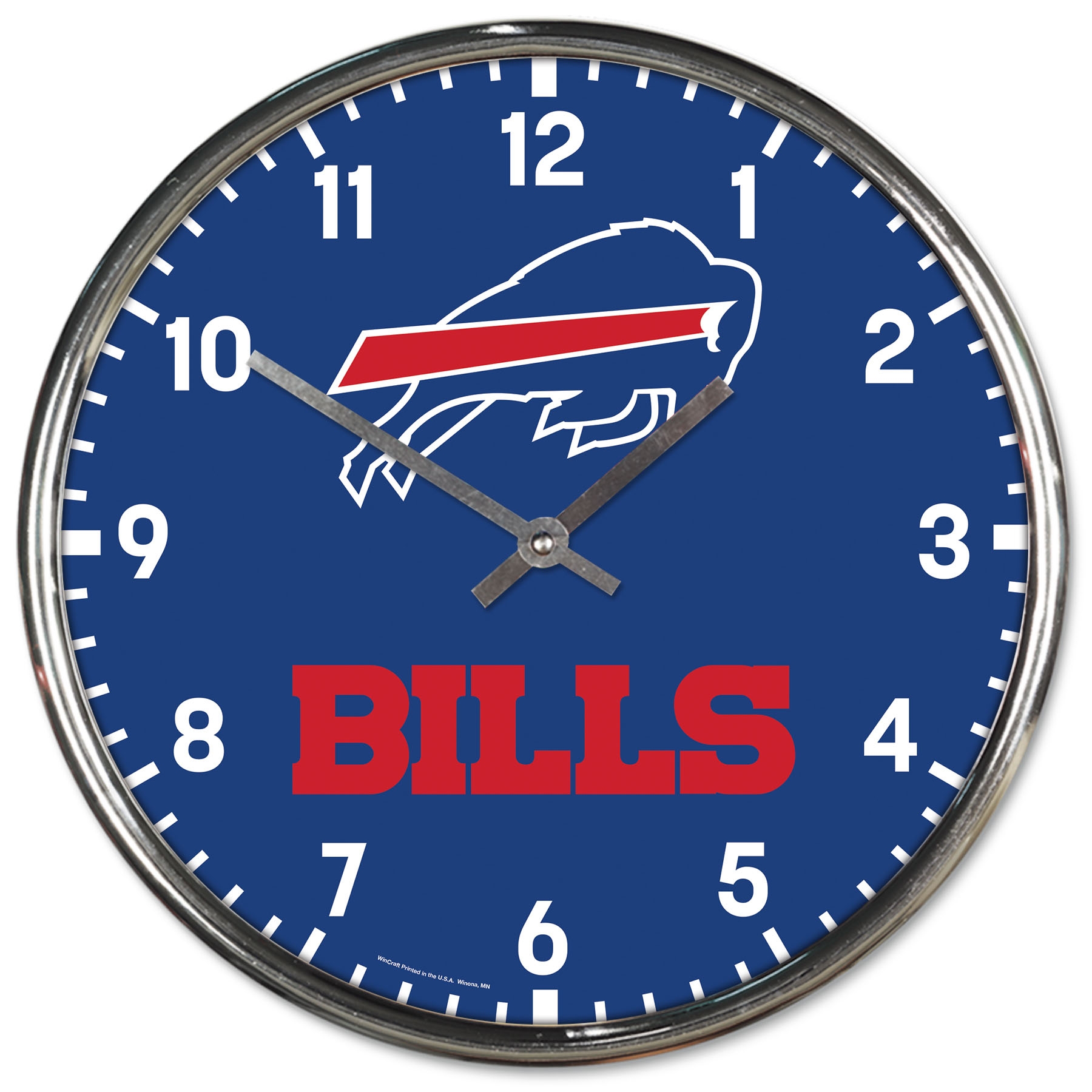 Buffalo Bills Chrome NFL Team Design Wanduhr