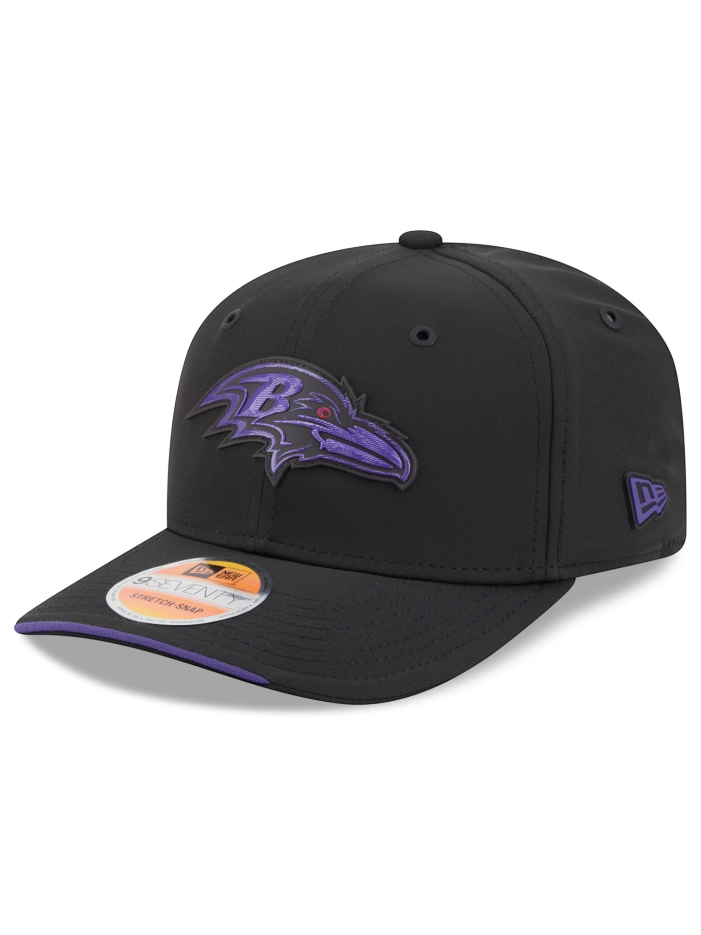 Baltimore Ravens 2026 NFL Sideline 9SEVENTY Stretch-Snap Cap Schwarz