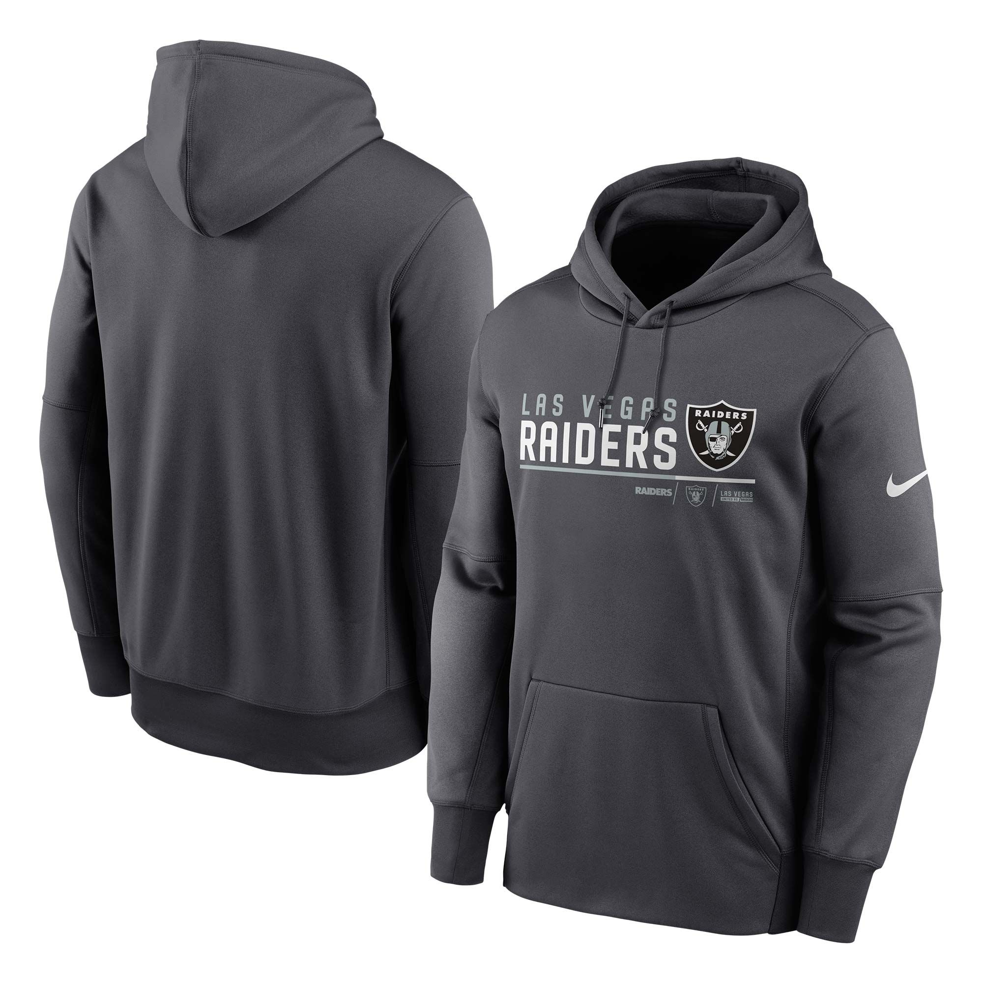 Las Vegas Raiders Community Therma Dri-FIT NFL Hoodie Dunkelgrau