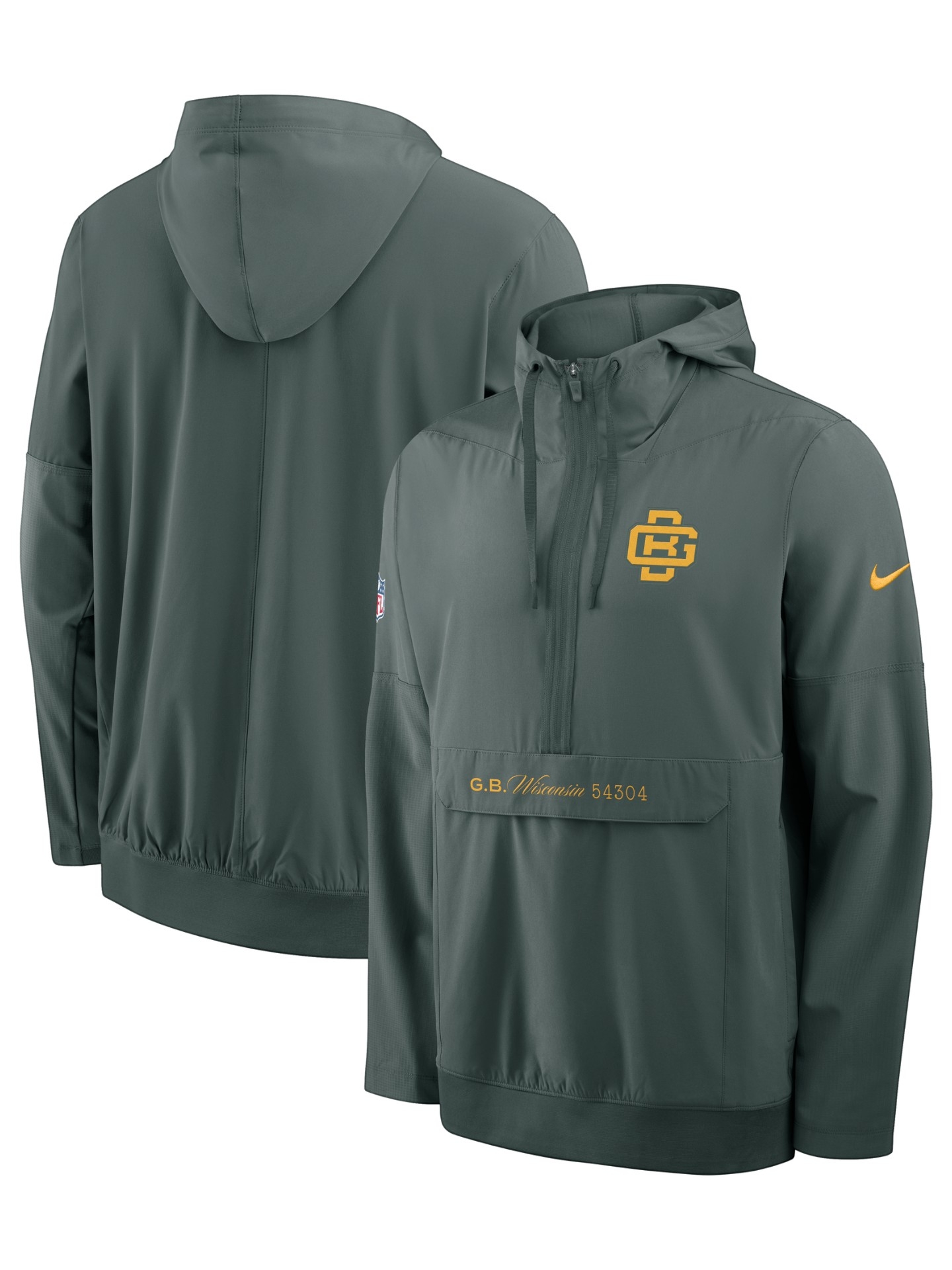 Green Bay Packers 2026 NFL Rivalries Sideline Half-Zip Anorak Jacke Grün