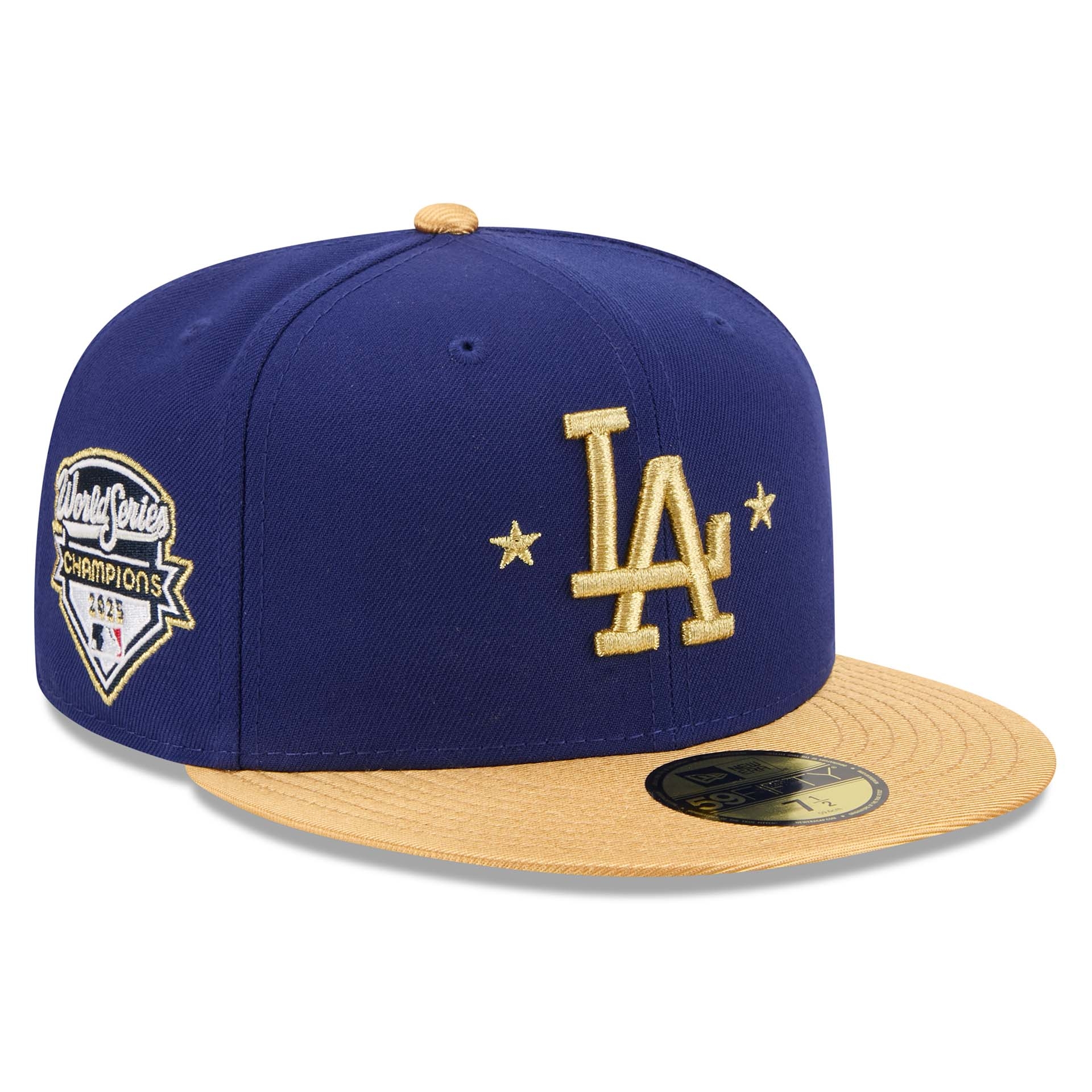 Los Angeles Dodgers Authentic Gold 2025 World Series Champions 59FIFTY Fitted Cap