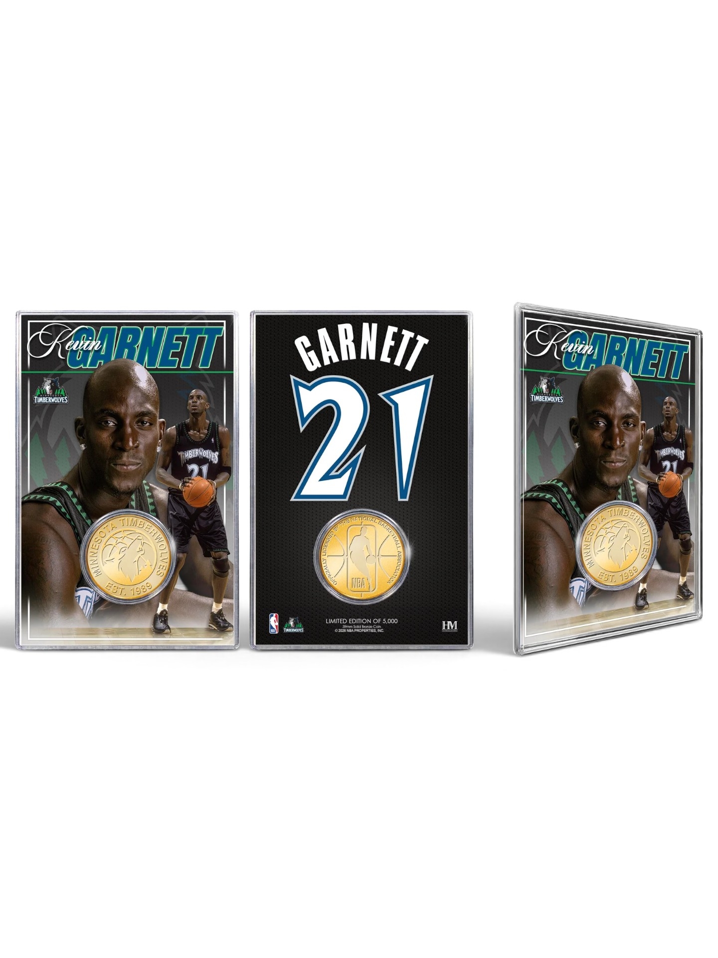 Kevin Garnett Minnesota Timberwolves Acrylic Bronze NBA Coin Card