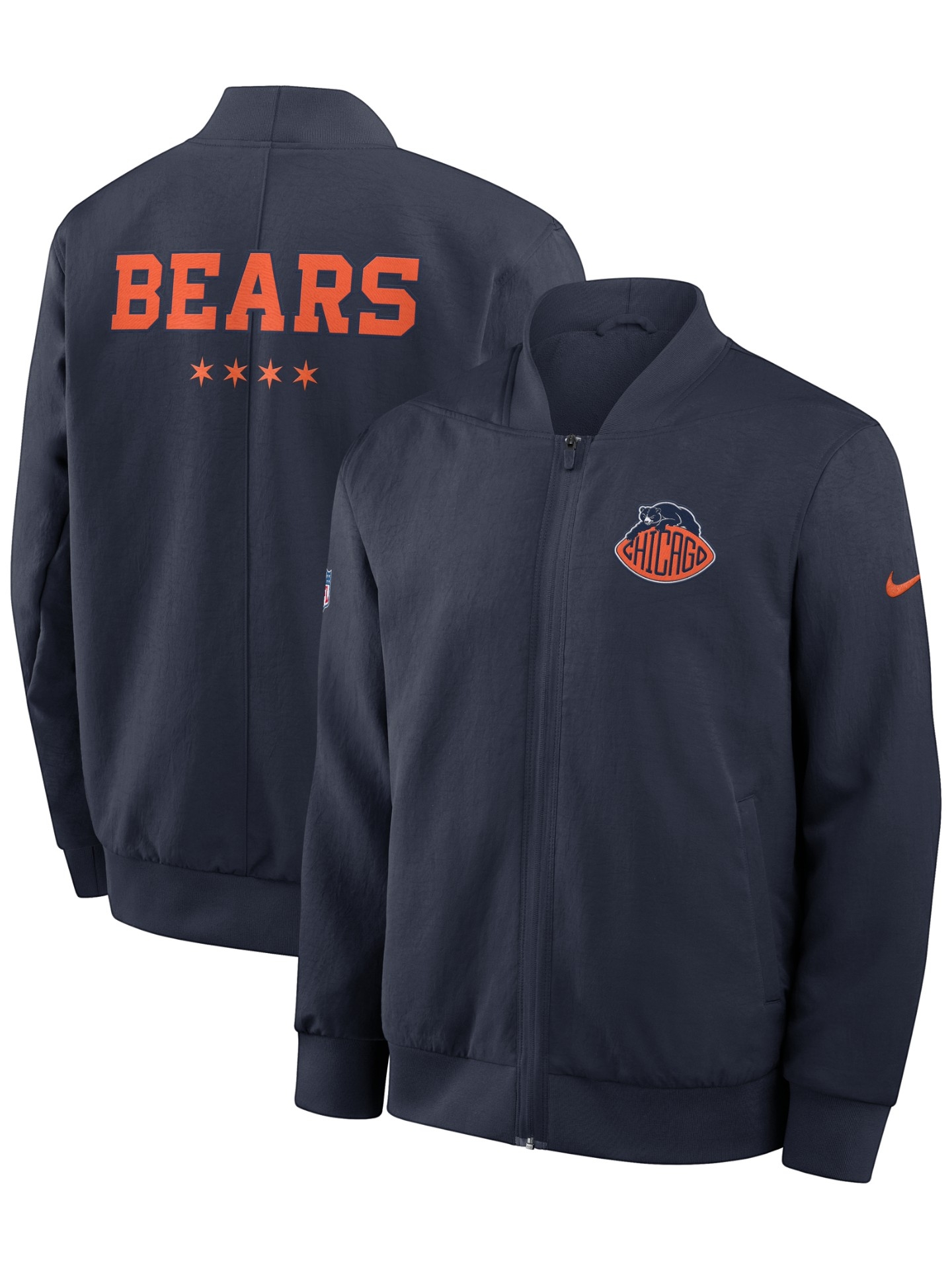 Chicago Bears 2026 Rivalries Sideline Bomber Jacket Navy