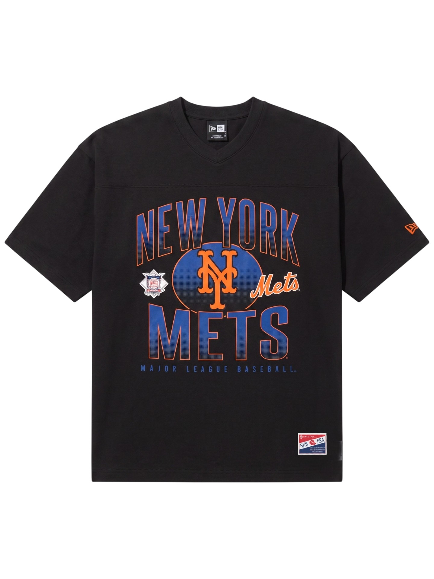 New York Mets Throwback Black Boxy Oversized MLB T-Shirt