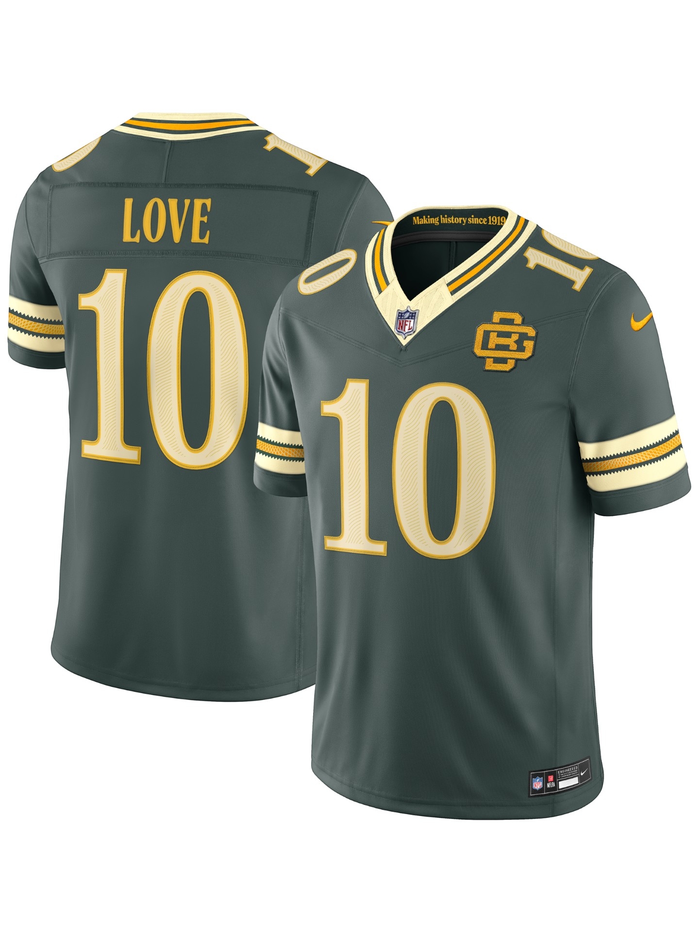 Jordan Love #10 Green Bay Packers 2026 Rivalries Stitched Limited NFL Trikot Grün