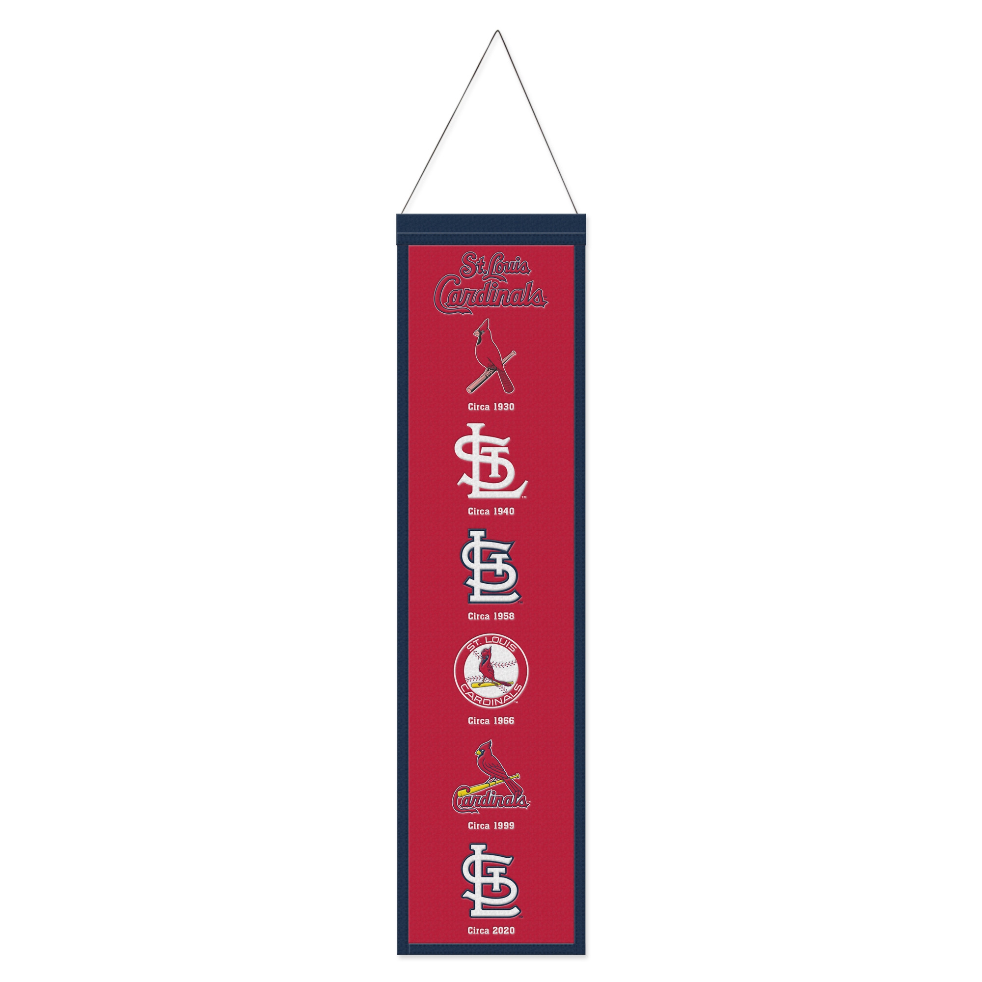 St. Louis Cardinals Logo Evolution MLB Wool Banner