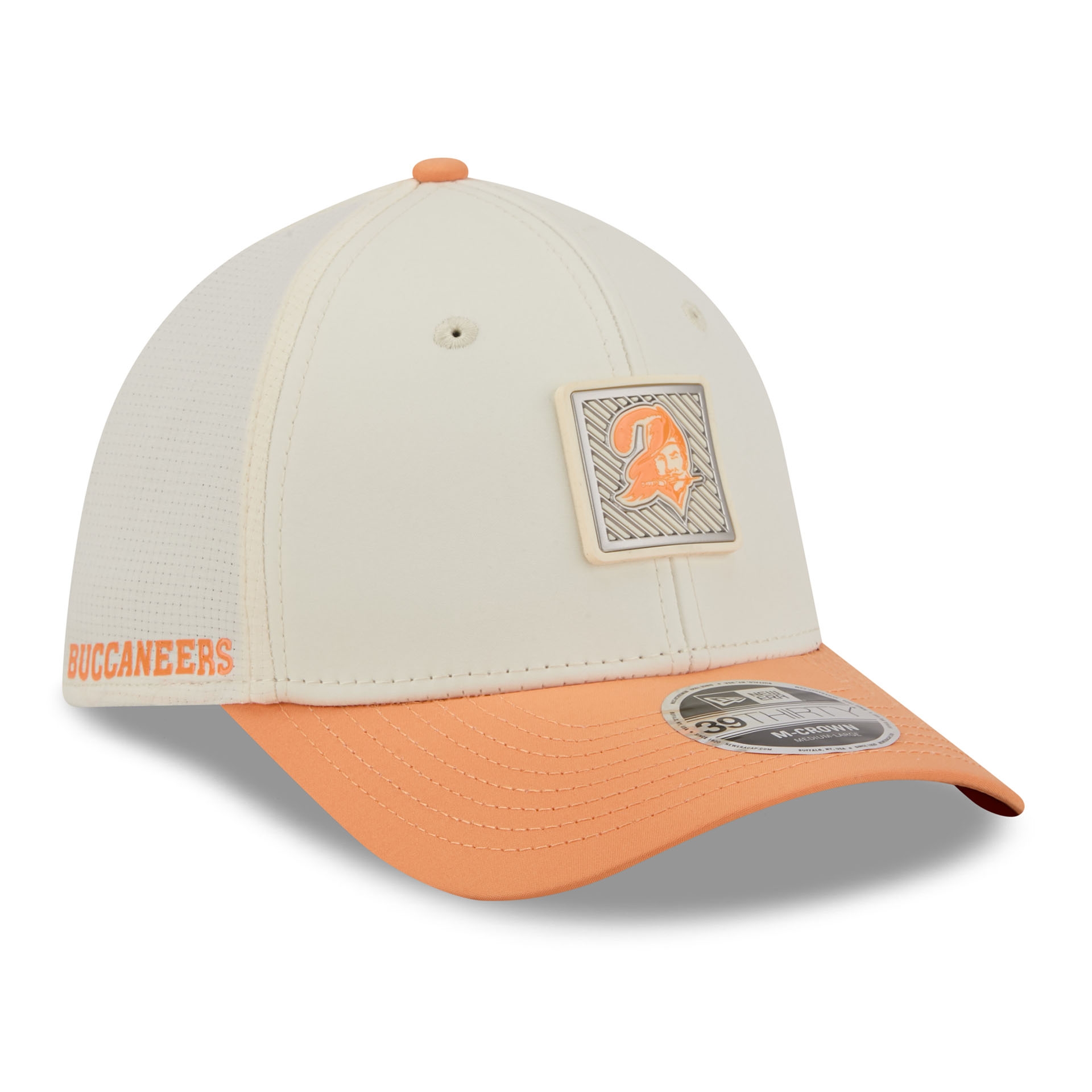 Tampa Bay Buccaneers Historic Logo 2026 NFL Training Camp 39THIRTY Flex Cap Cream/Orange