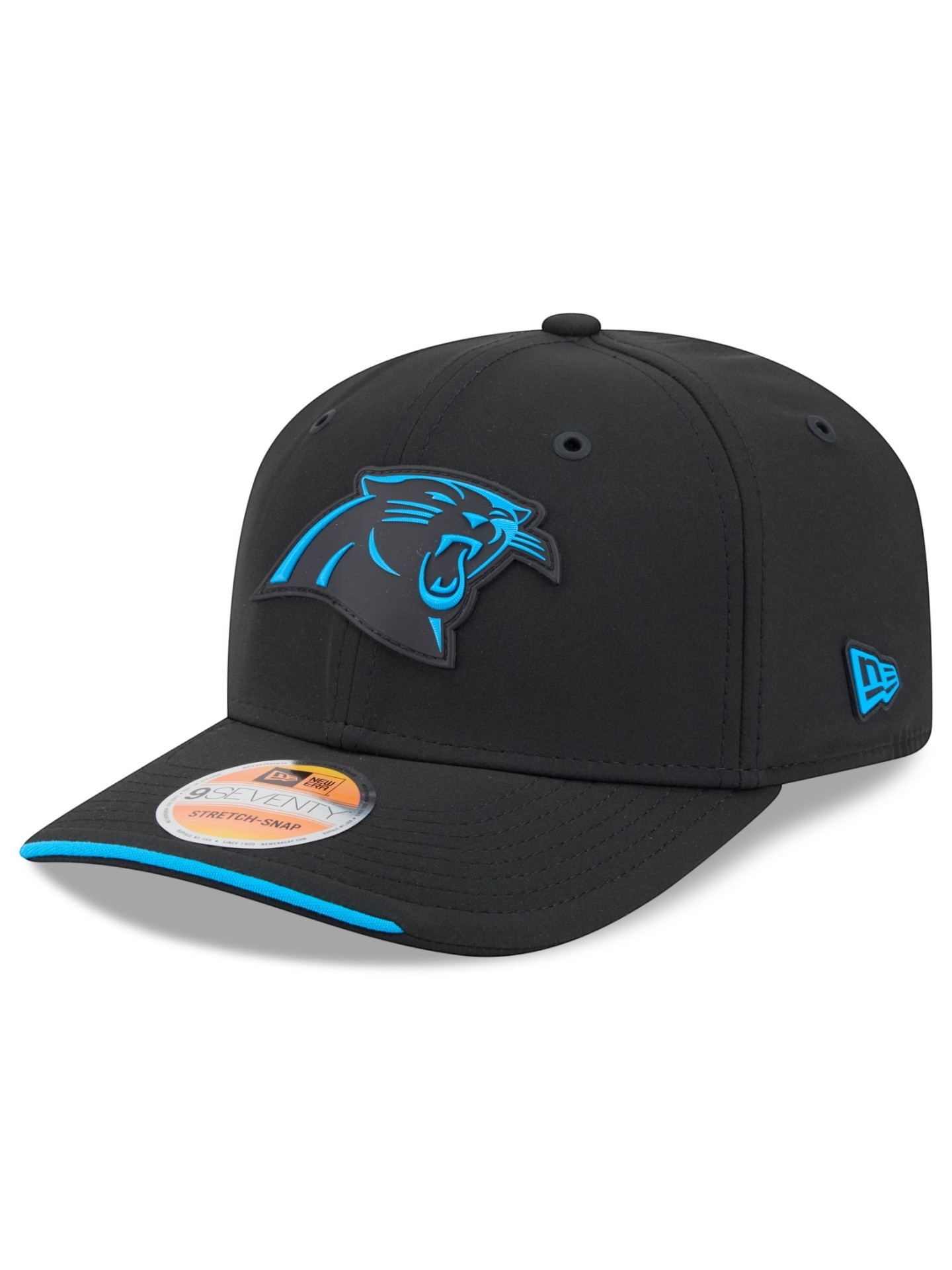 Carolina Panthers 2026 NFL Sideline 9SEVENTY Stretch-Snap Cap Black
