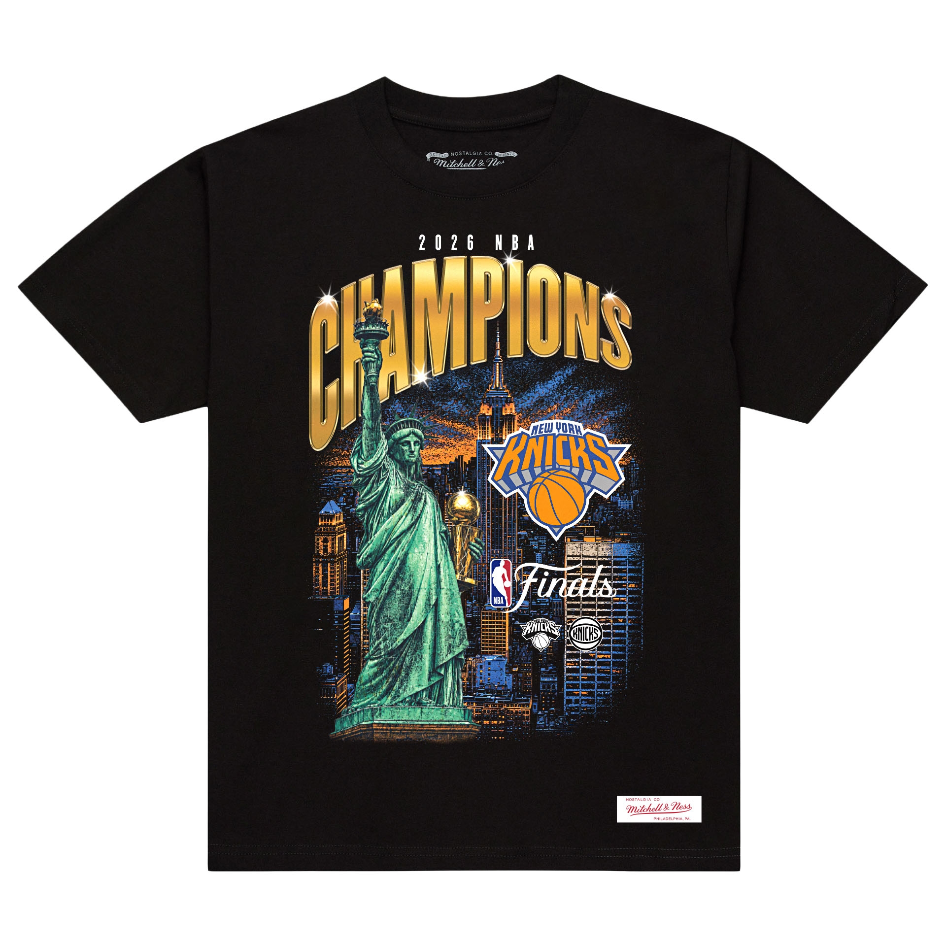 New York Knicks 2026 NBA Champions City T-Shirt Schwarz
