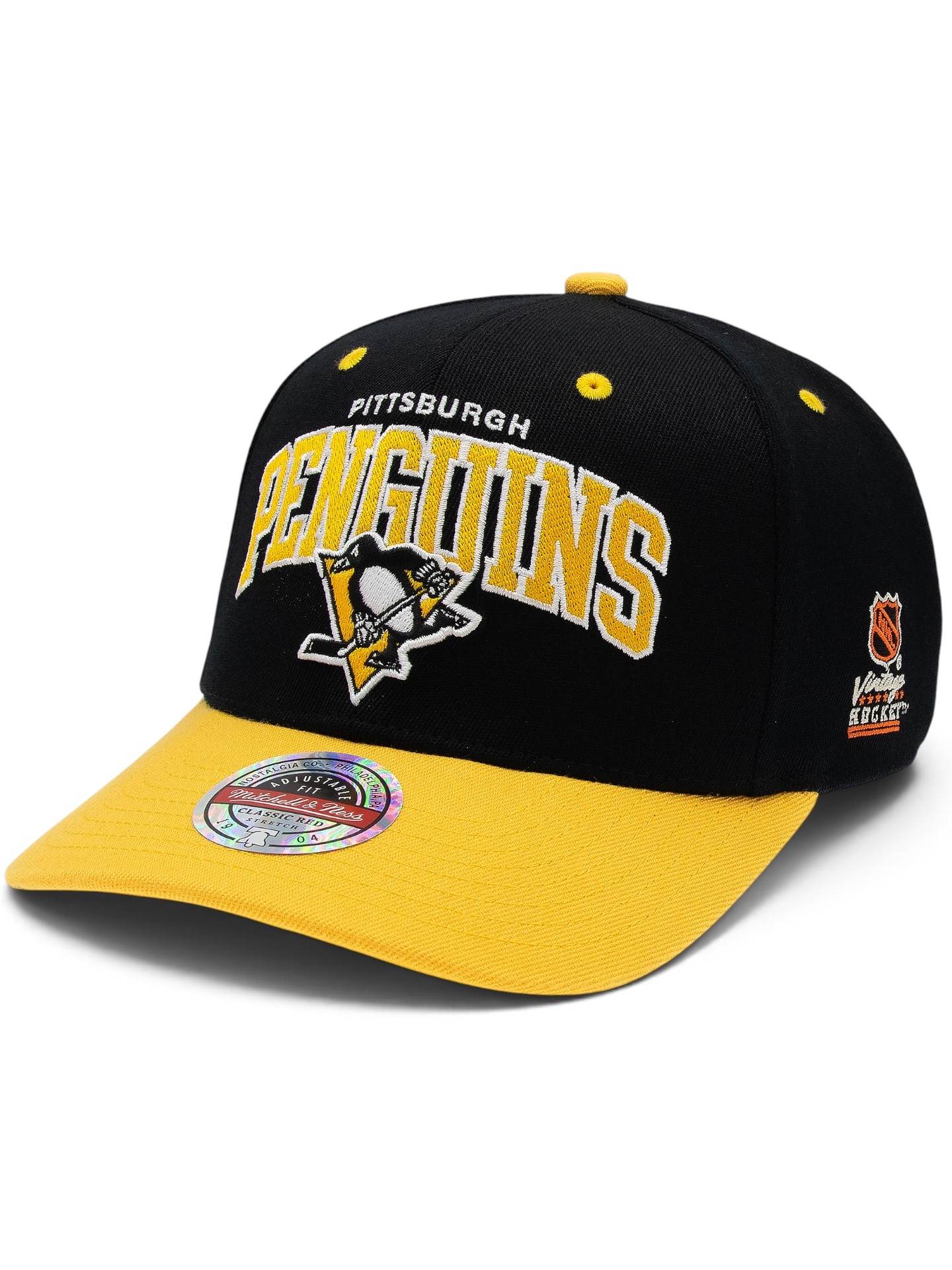 Pittsburgh Penguins Team Arch Classic Red Stretch-Snap NHL Cap Schwarz