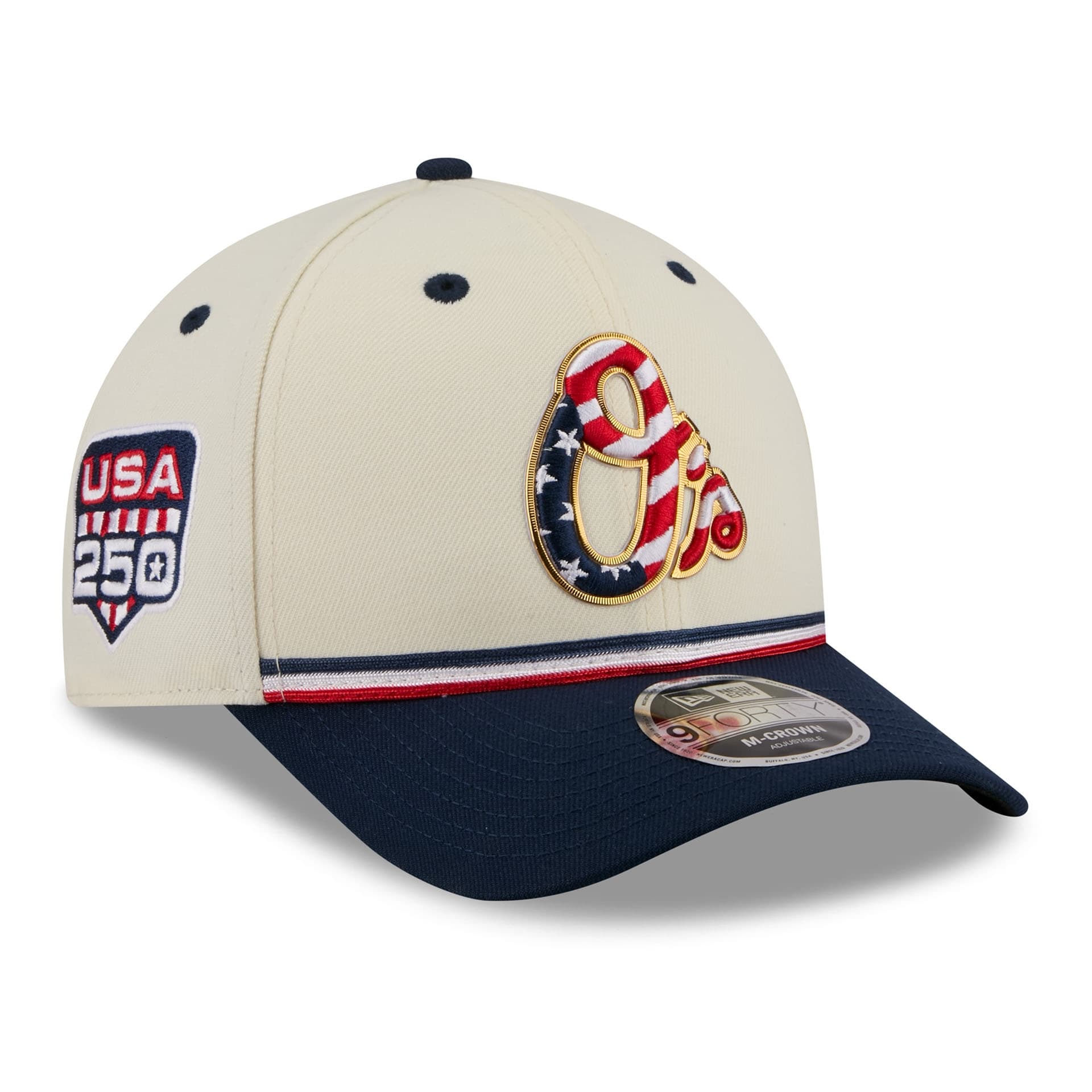 Baltimore Orioles 2026 4th of July USA 250 9FORTY Snapback MLB Cap