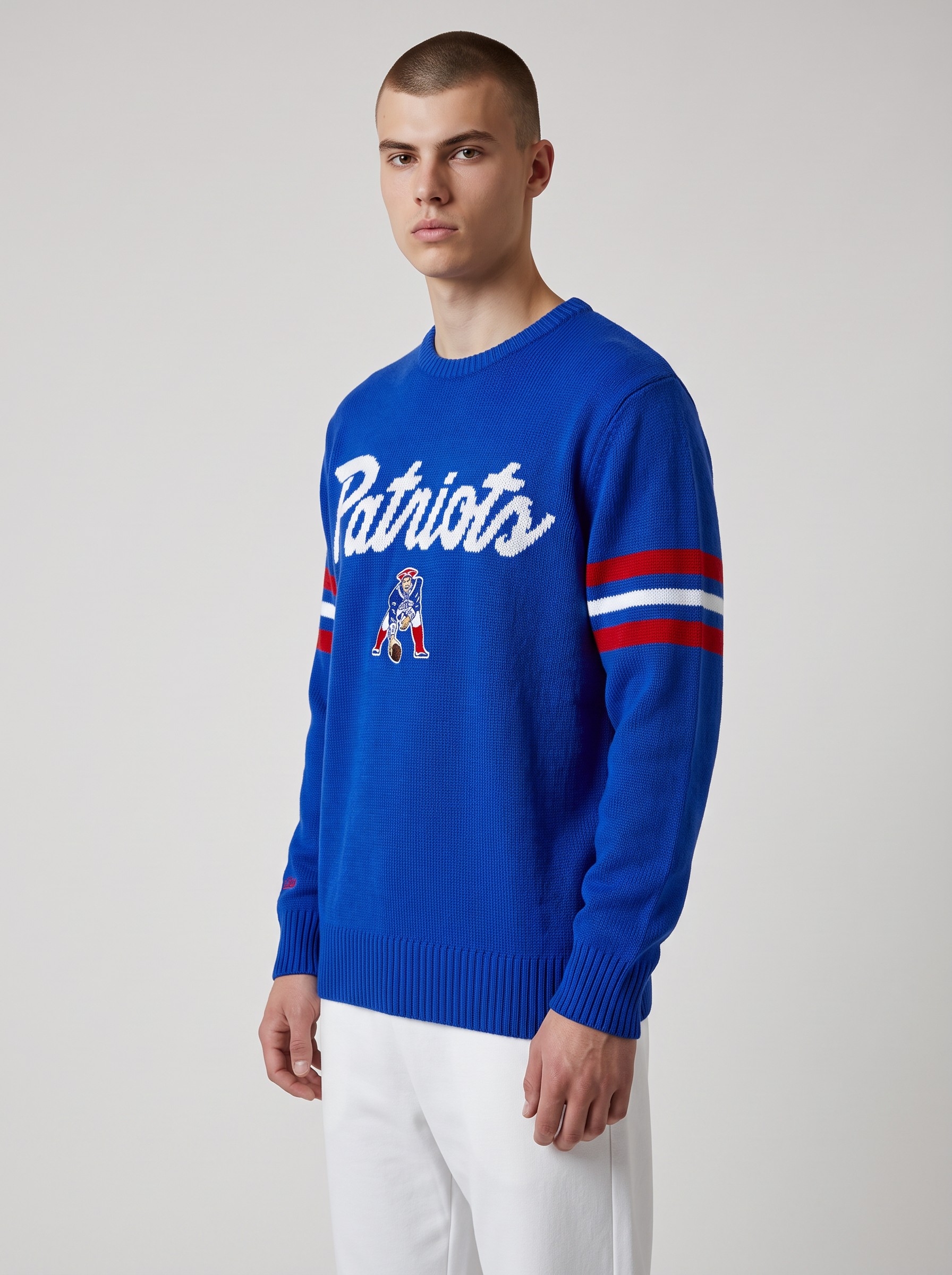 New England Patriots NFL Head Coach Sweater Blau