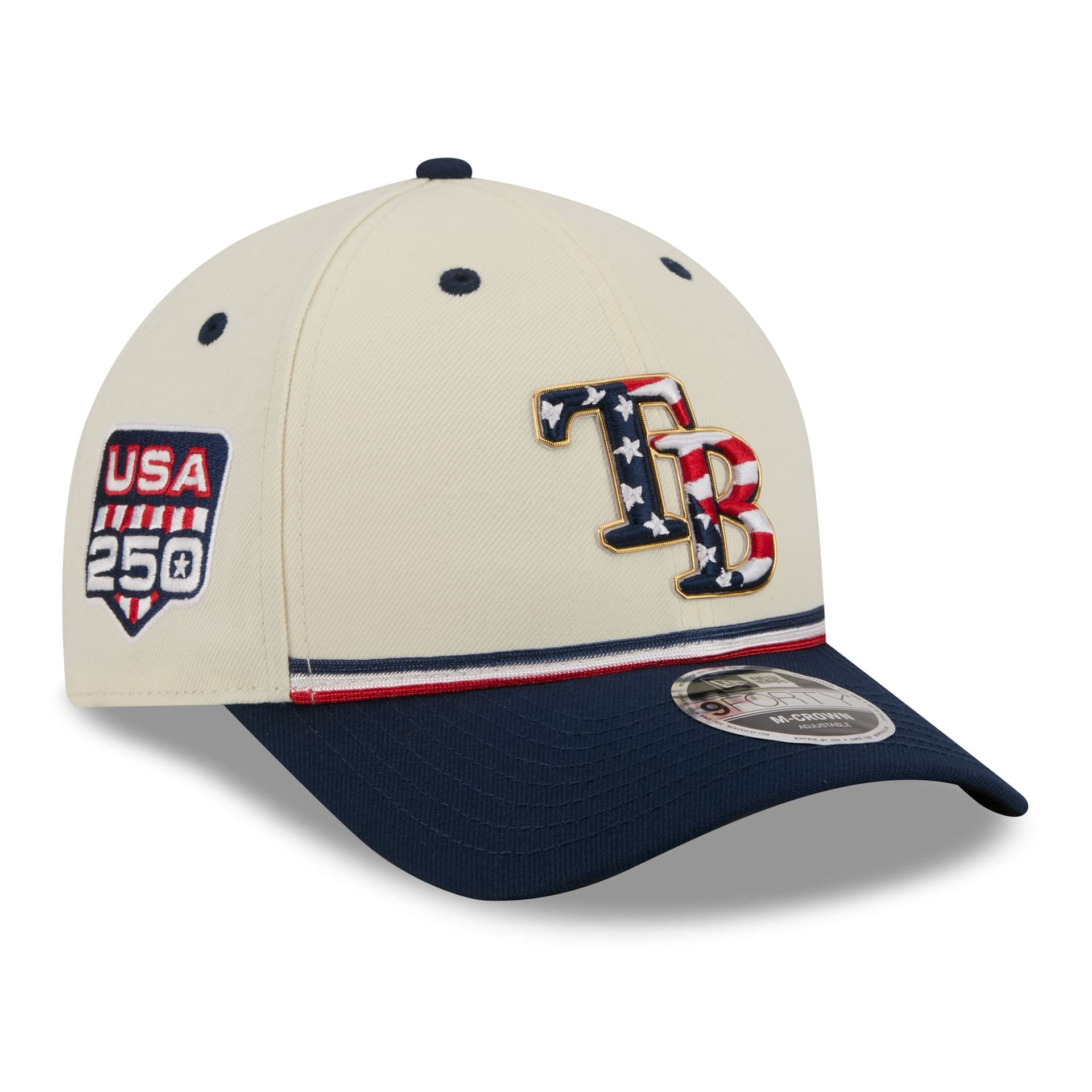 Tampa Bay Rays 2026 4th of July USA 250 9FORTY Snapback MLB Cap