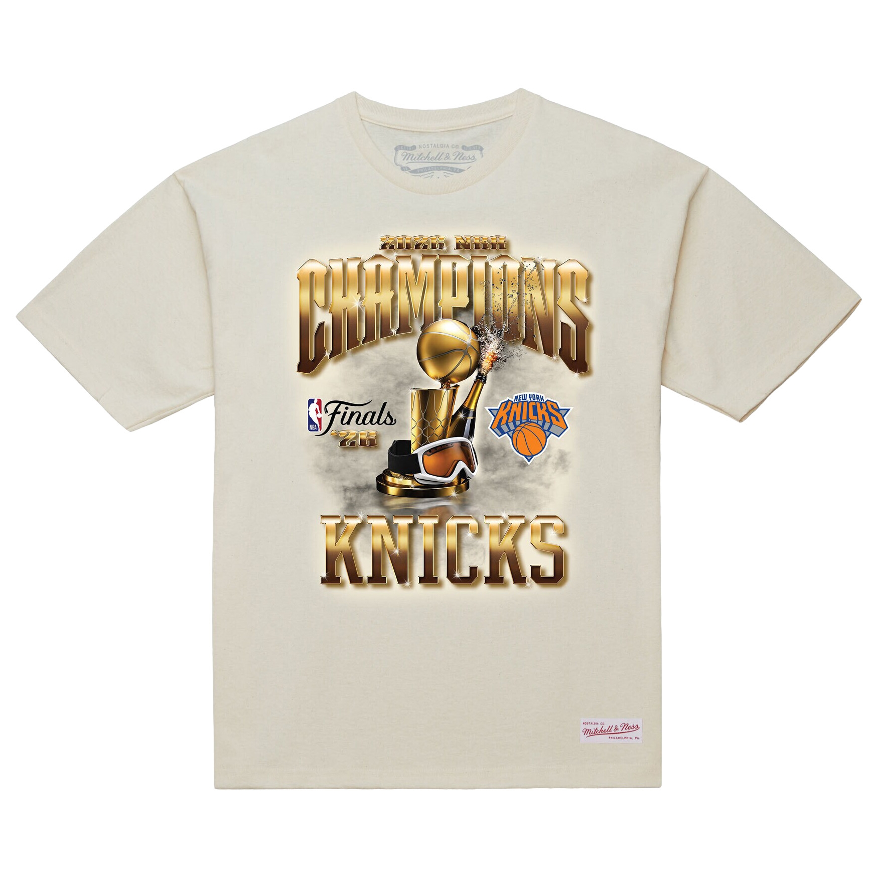 New York Knicks 2026 NBA Finals Champions T-Shirt Cream