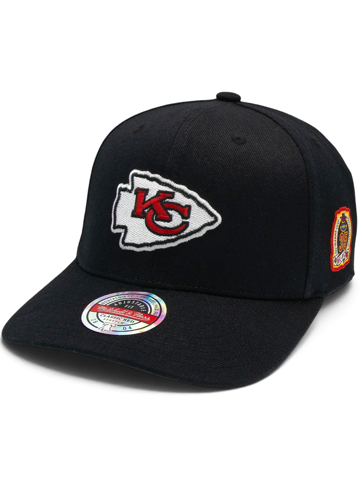 Kansas City Chiefs Black Out Sidepatch Classic Red Stretch-Snap NFL Cap Schwarz