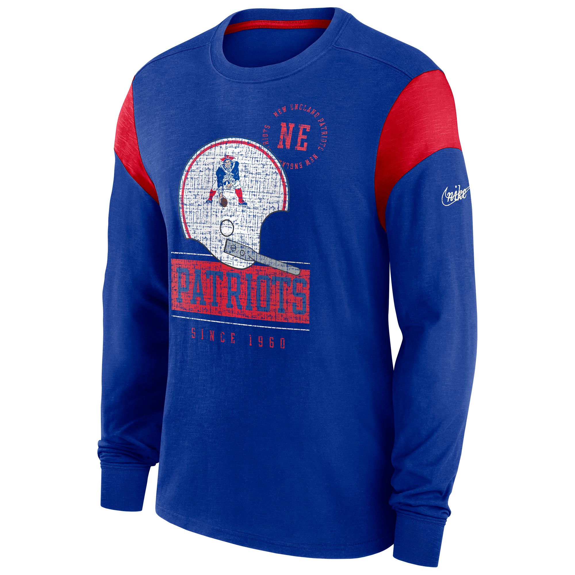 New England Patriots NFL Historic Nike Slub Longsleeve Shirt Blau