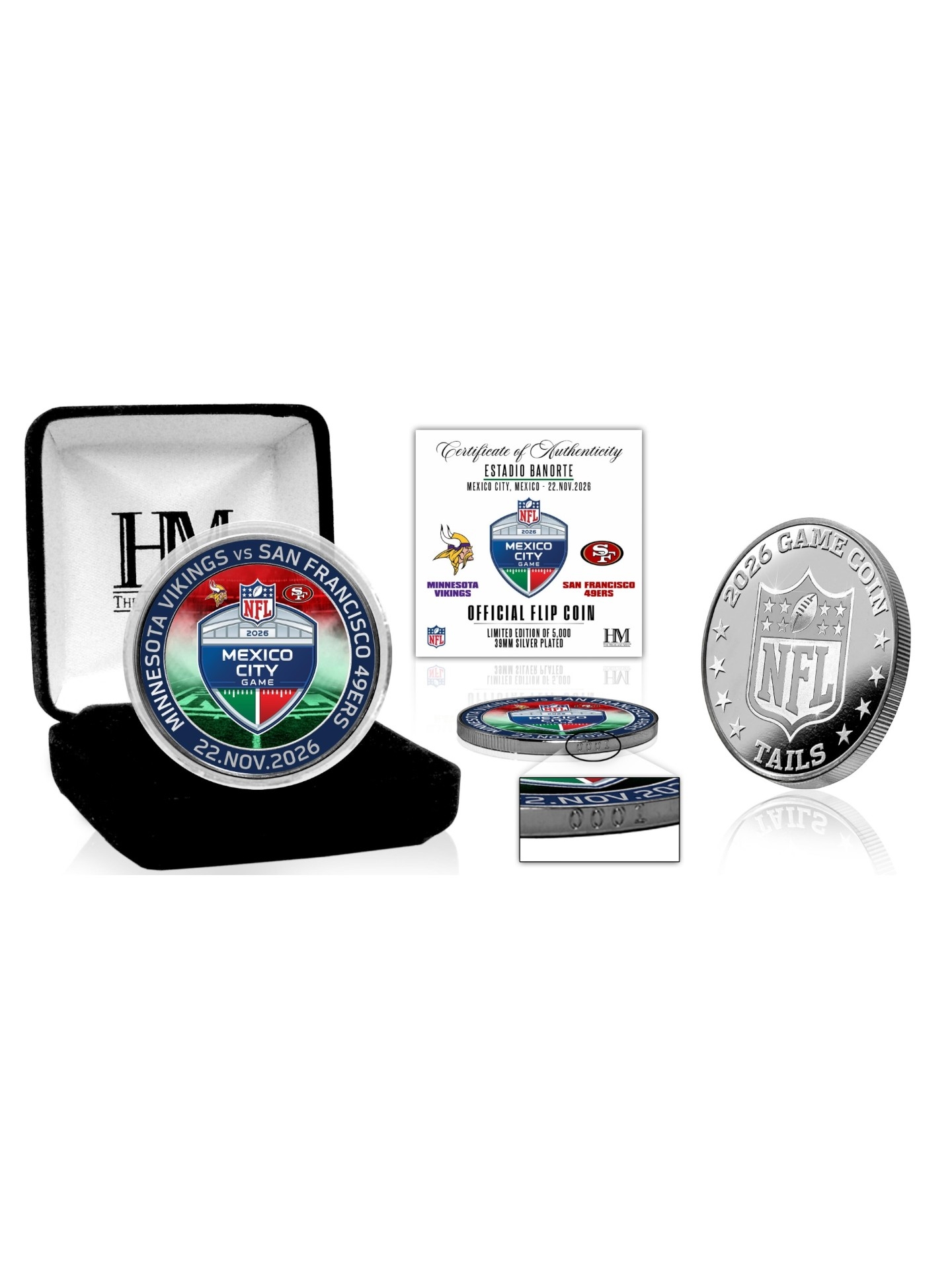 2026 NFL Mexico City Game Vikings vs. 49ers Game Flip Coin