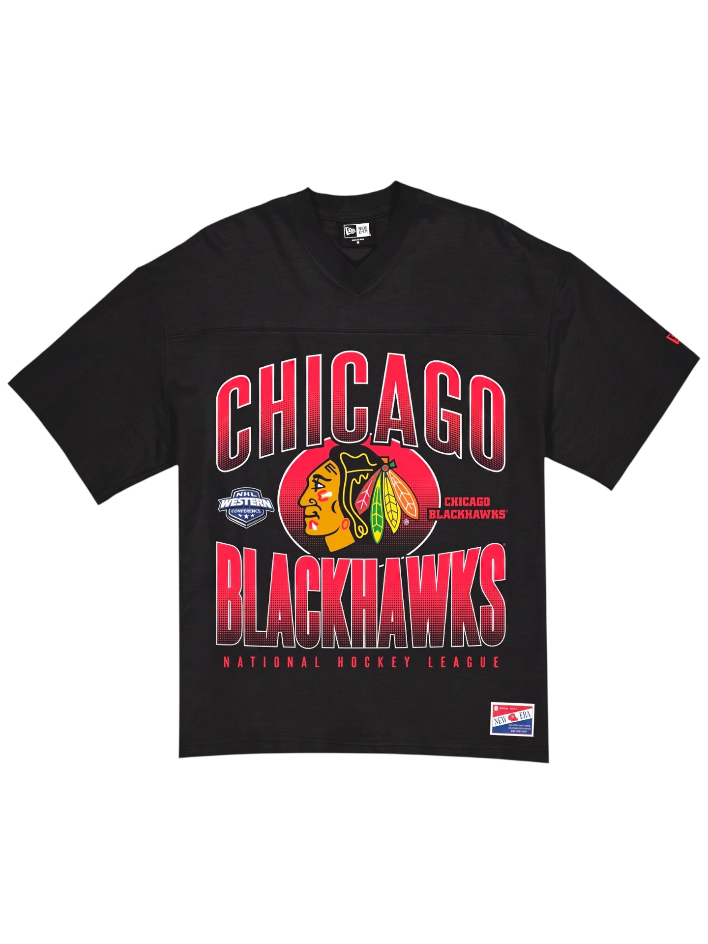 Chicago Blackhawks Throwback Black Boxy Oversized NHL T-Shirt