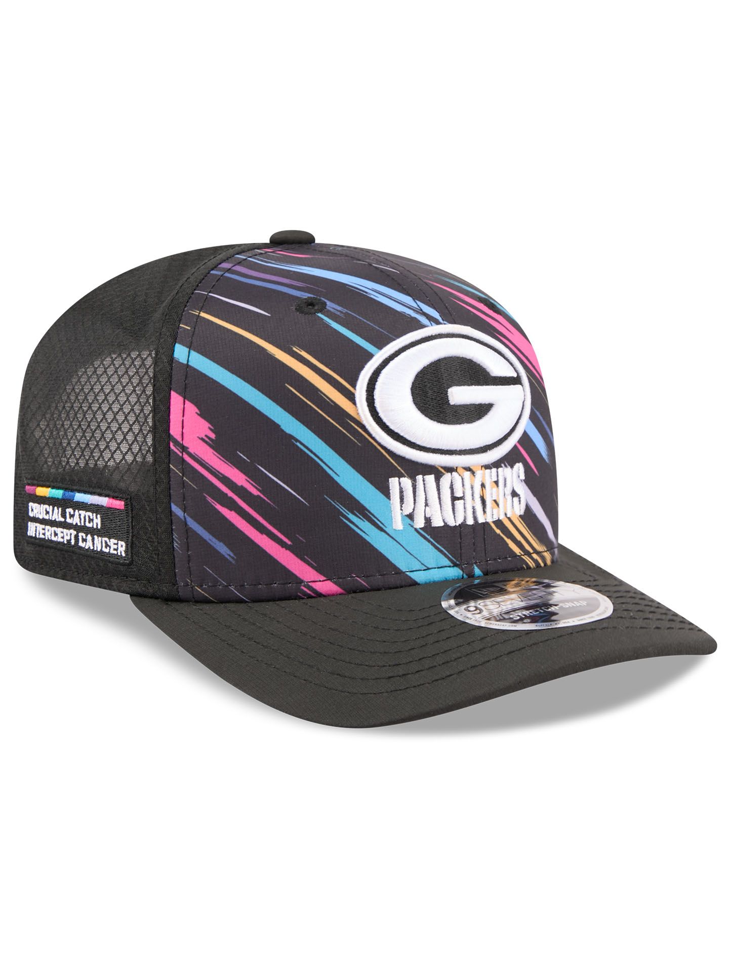 Green Bay Packers 2026 NFL Crucial Catch 9SEVENTY Stretch-Snap Trucker Cap